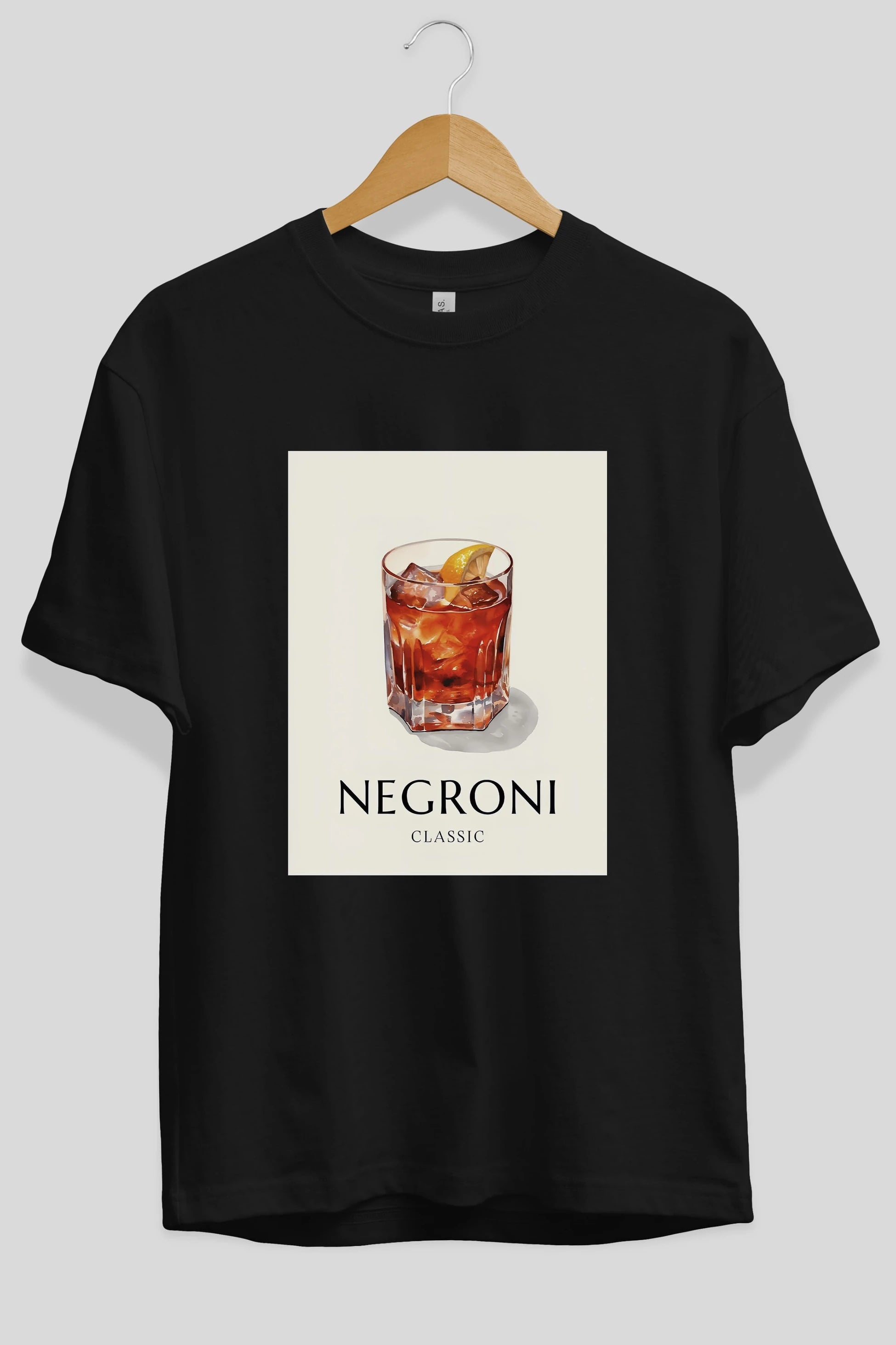 Negroni Classic Ön Baskılı Oversize t-shirt Erkek Kadın Unisex %100 Pamuk Bisiklet Yaka tişort