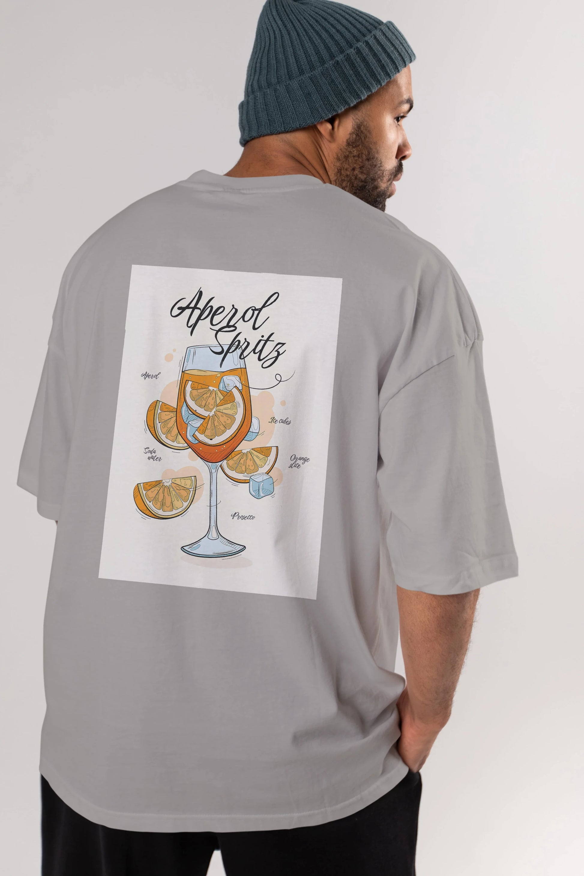 Aperol Spritz 6 Arka Baskılı Oversize t-shirt Erkek Kadın Unisex %100 Pamuk Bisiklet Yaka tişort