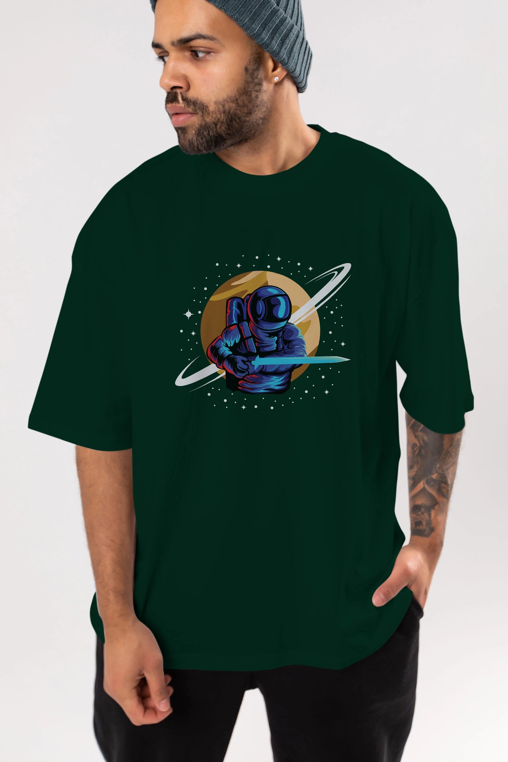 Astro Knight Ön Baskılı Oversize t-shirt Erkek Kadın Unisex