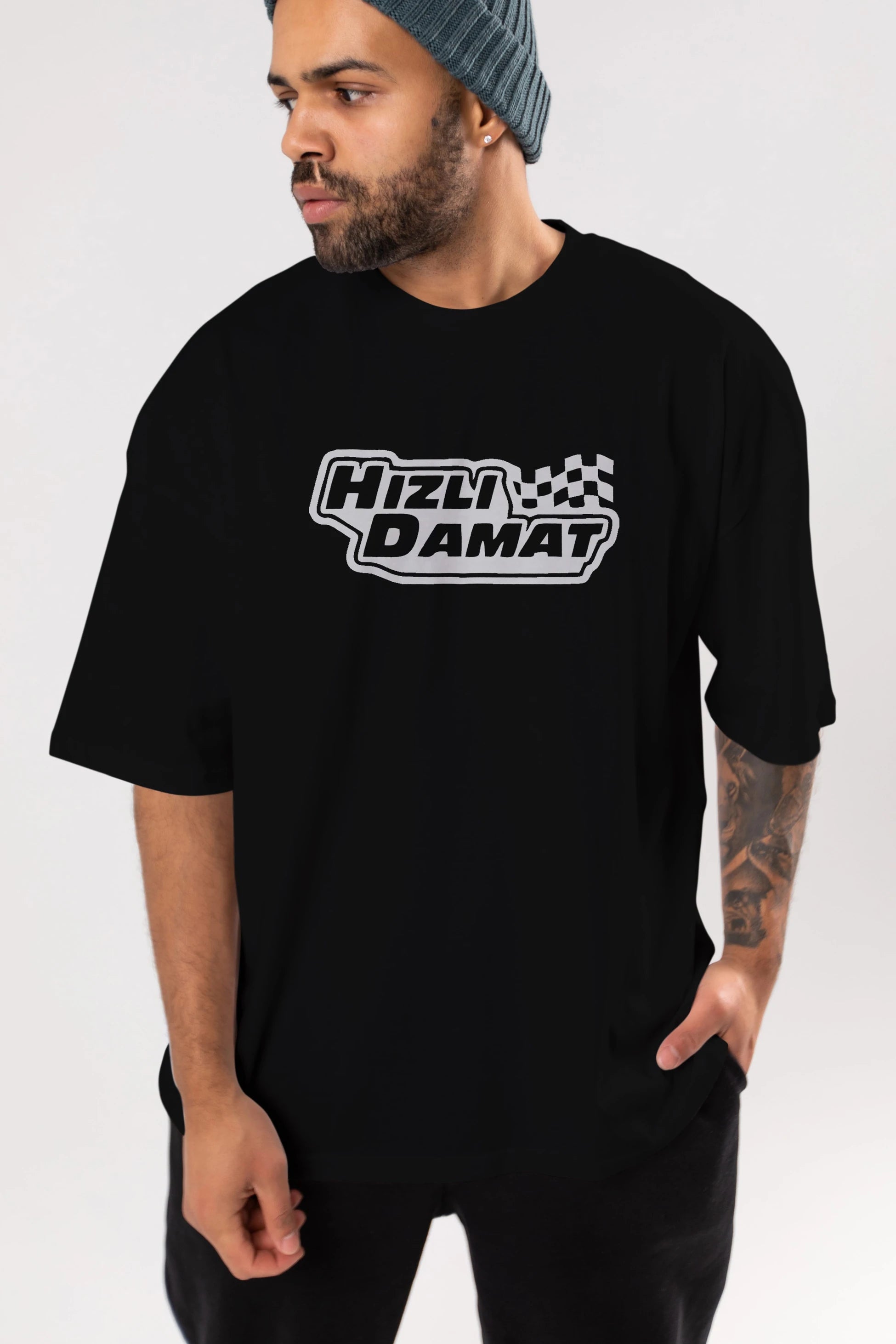 Hızlı Damat Ön Baskılı Oversize t-shirt %100 pamuk Erkek Kadın Unisex