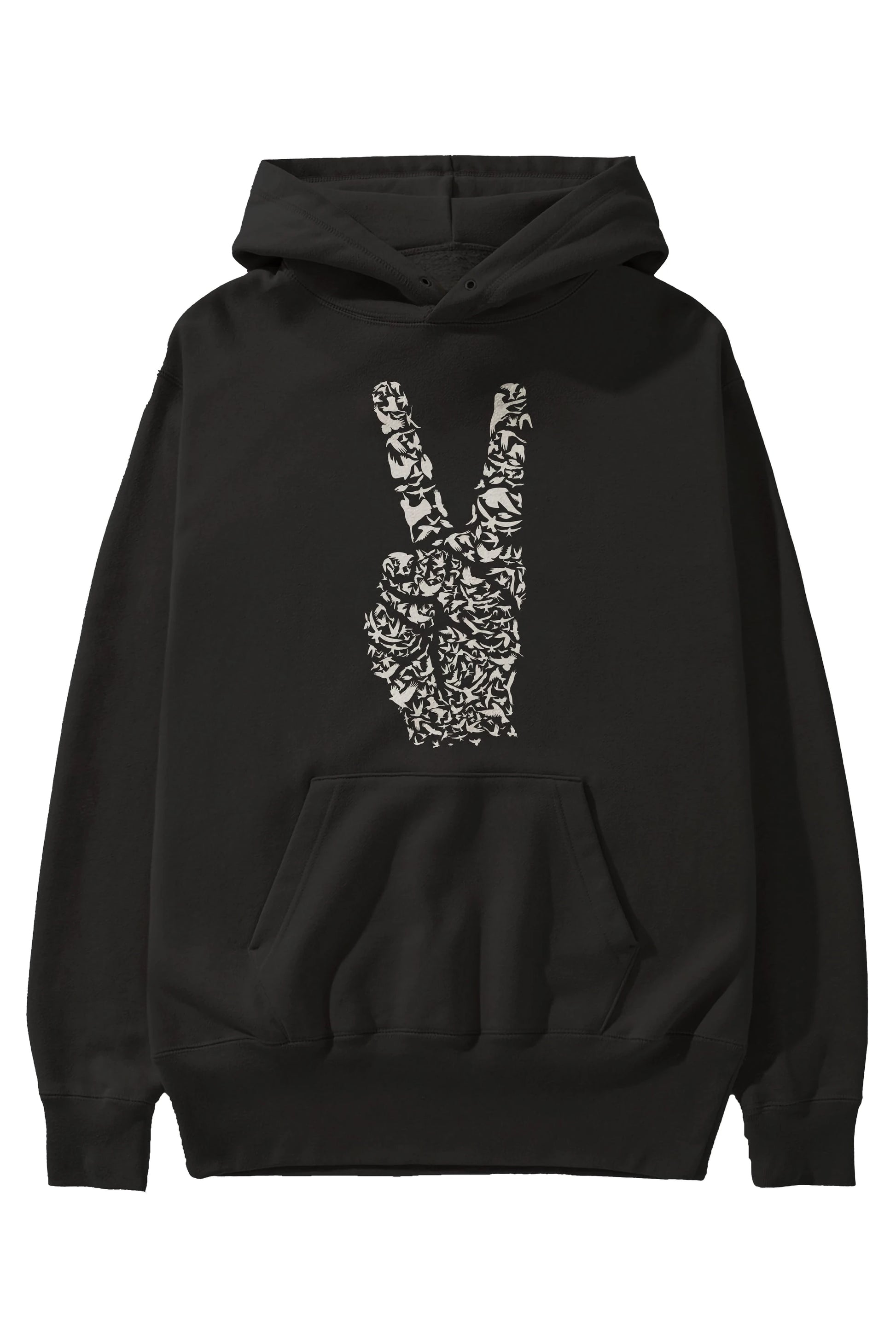Peace Ön Baskılı Hoodie Oversize Kapüşonlu Sweatshirt Erkek Kadın Unisex
