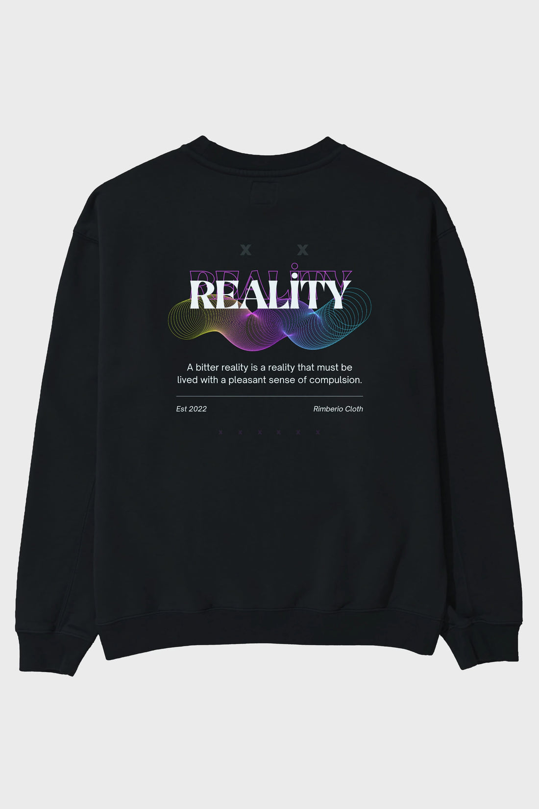 Reality 2 Arka Baskılı Oversize Sweatshirt Erkek Kadın Unisex
