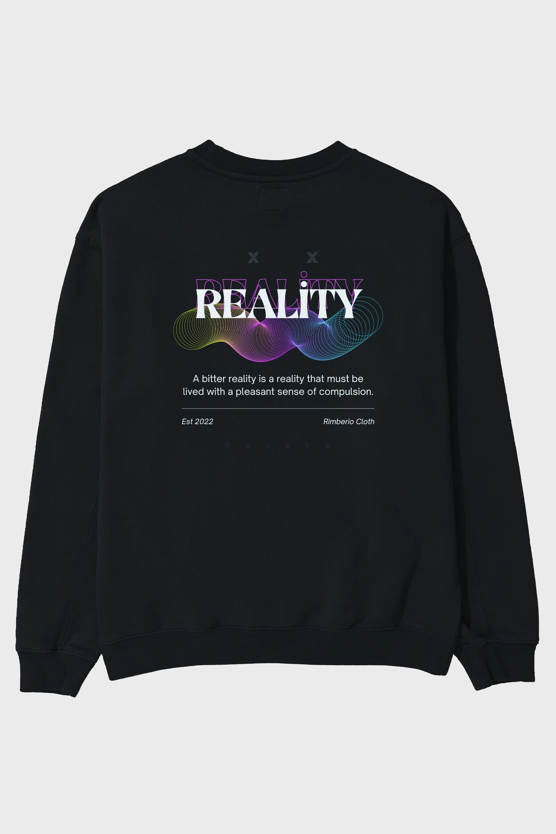 Reality 2 Arka Baskılı Oversize Sweatshirt Erkek Kadın Unisex