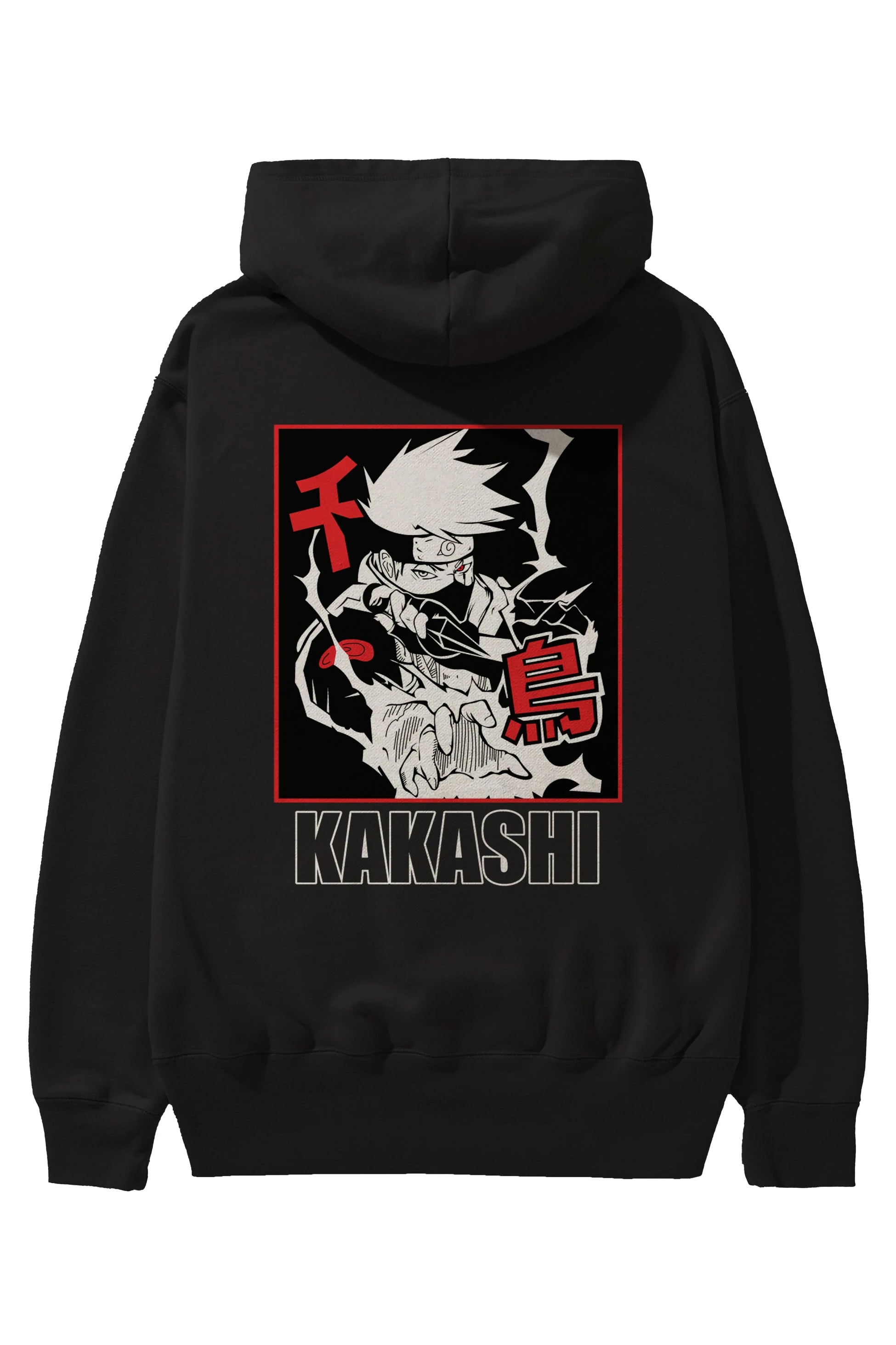 KAKASHI HATAKE NARUTO Anime Arka Baskılı Hoodie Oversize Kapüşonlu Sweatshirt Erkek Kadın Unisex