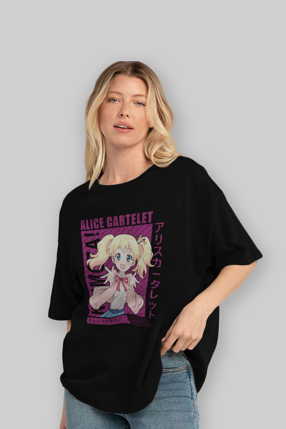 Alice Cartelet 12 Anime Ön Baskılı Oversize t-shirt %100 pamuk Erkek Kadın Unisex