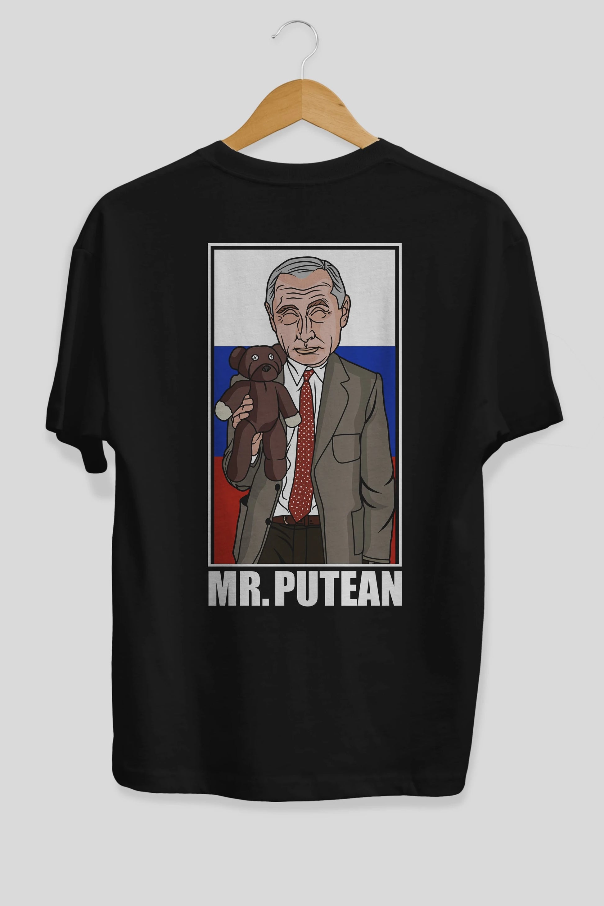Mr Putean Arka Baskılı Oversize t-shirt Erkek Kadın Unisex %100 Pamuk tişort