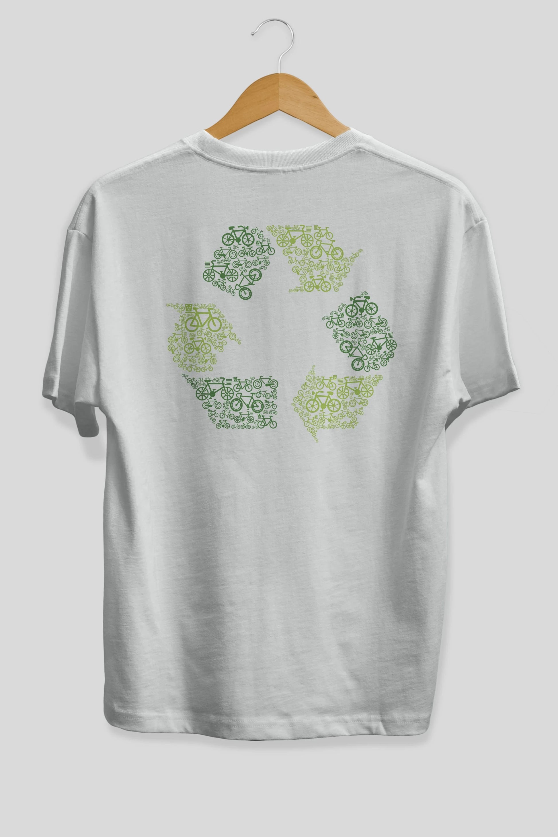 Recycling Arka Baskılı Oversize t-shirt %100 pamuk Erkek Kadın Unisex