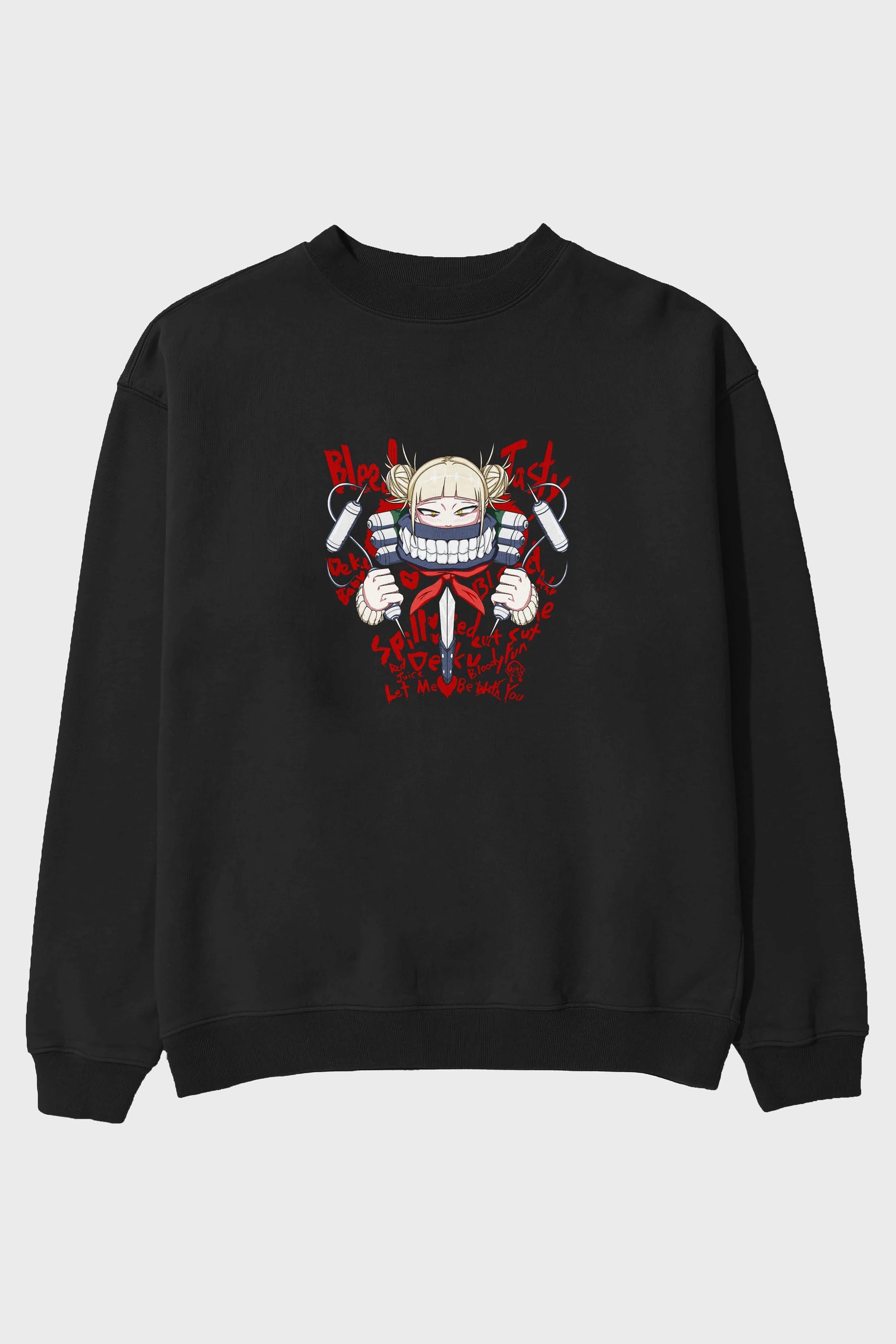 Himiko Toga 1 Anime Ön Baskılı Oversize Sweatshirt Erkek Kadın Unisex