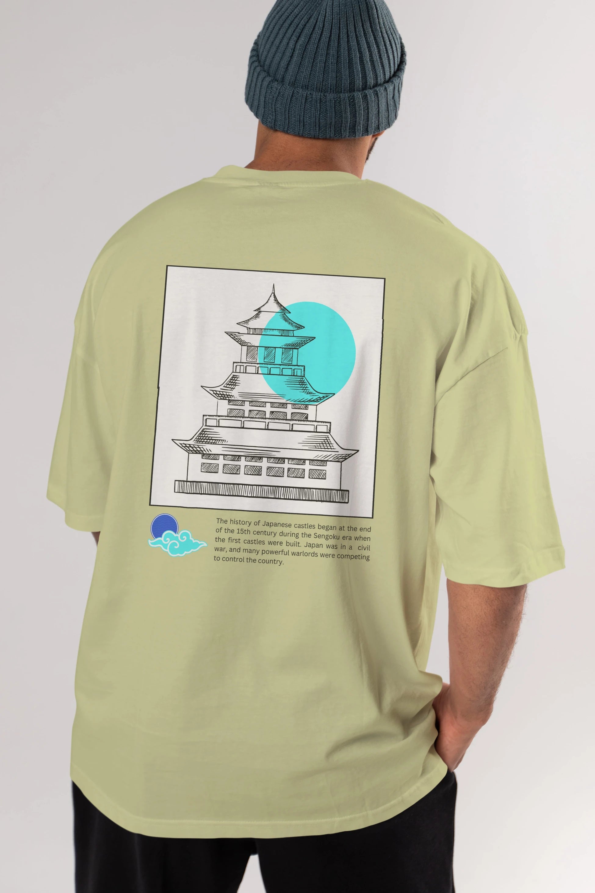 Retro Japanese Arka Baskılı Oversize t-shirt Erkek Kadın Unisex