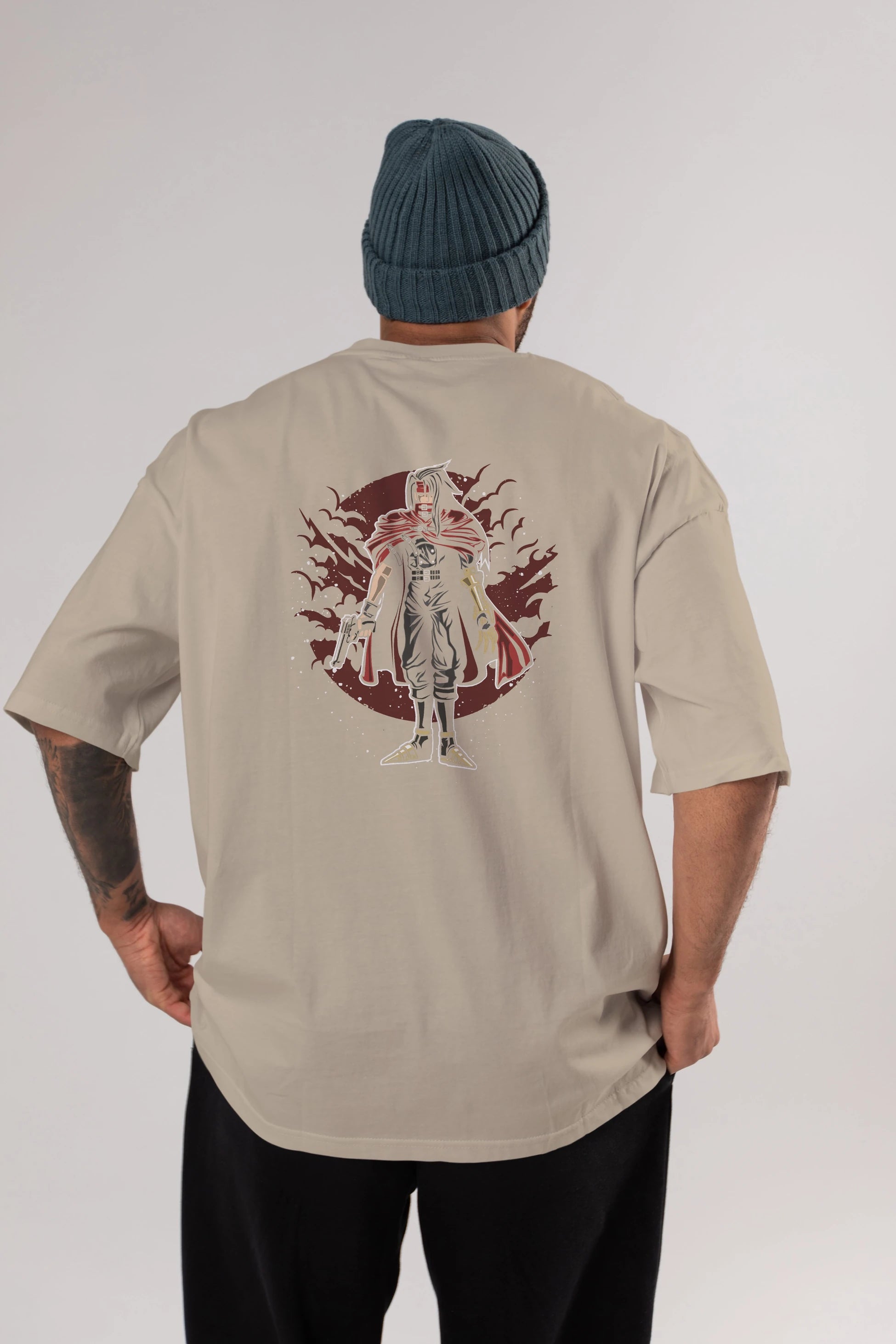 FINAL FANTASY Arka Baskılı Oversize t-shirt Erkek Kadın Unisex %100 Pamuk