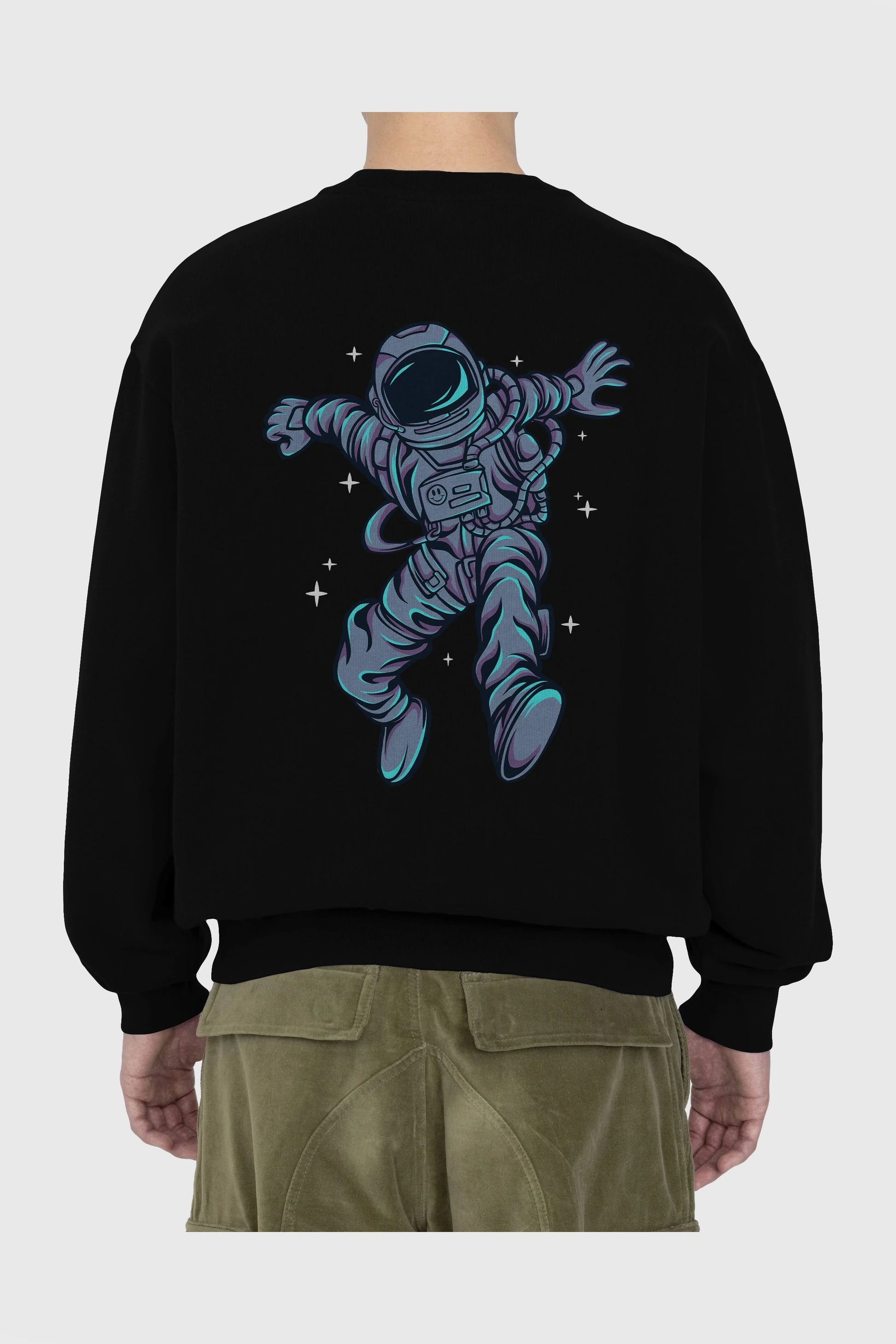 Astrostars tshirt Arka Baskılı Oversize Sweatshirt Erkek Kadın Unisex