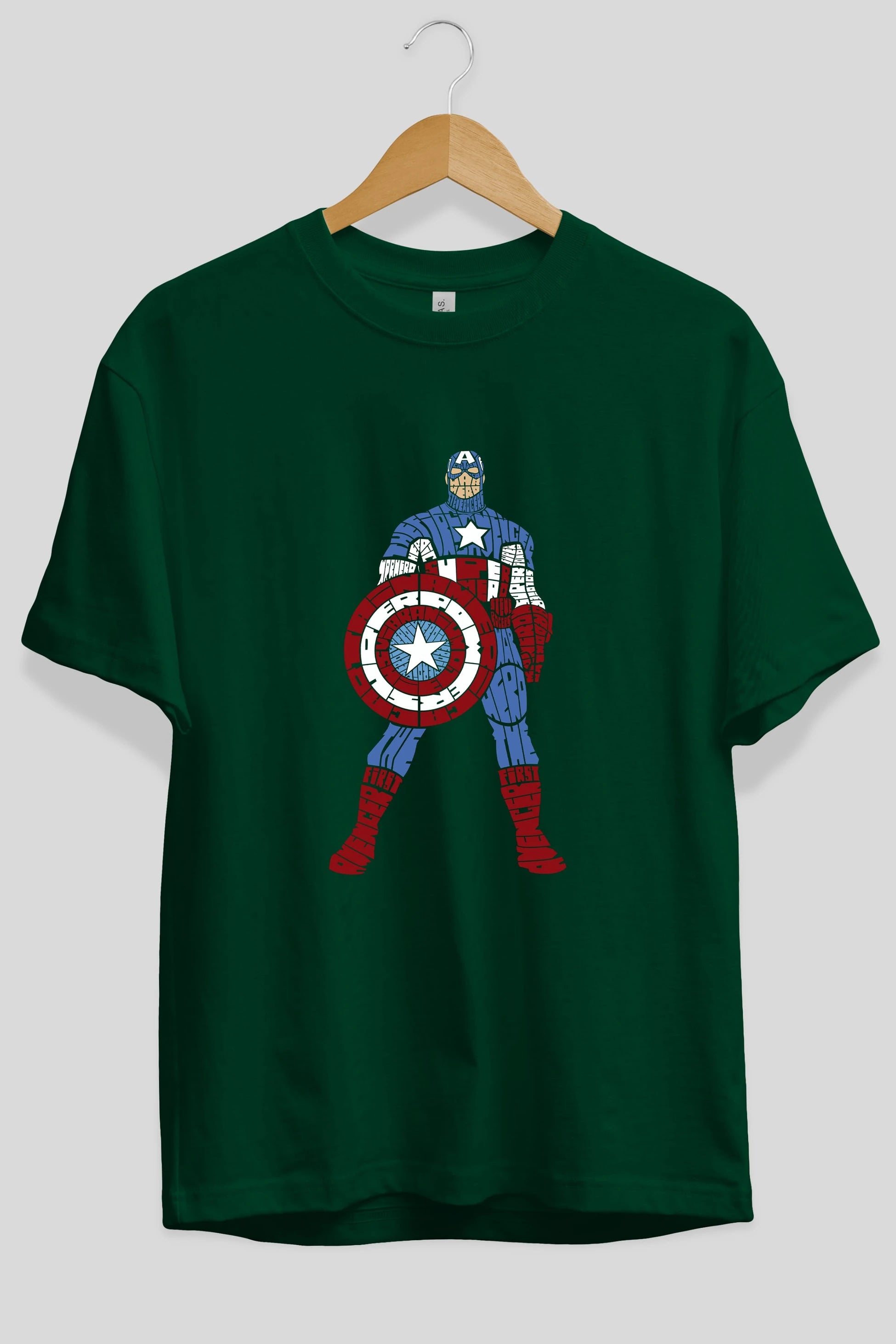 Captain America Ön Baskılı Oversize t-shirt %100 pamuk Erkek Kadın Unisex