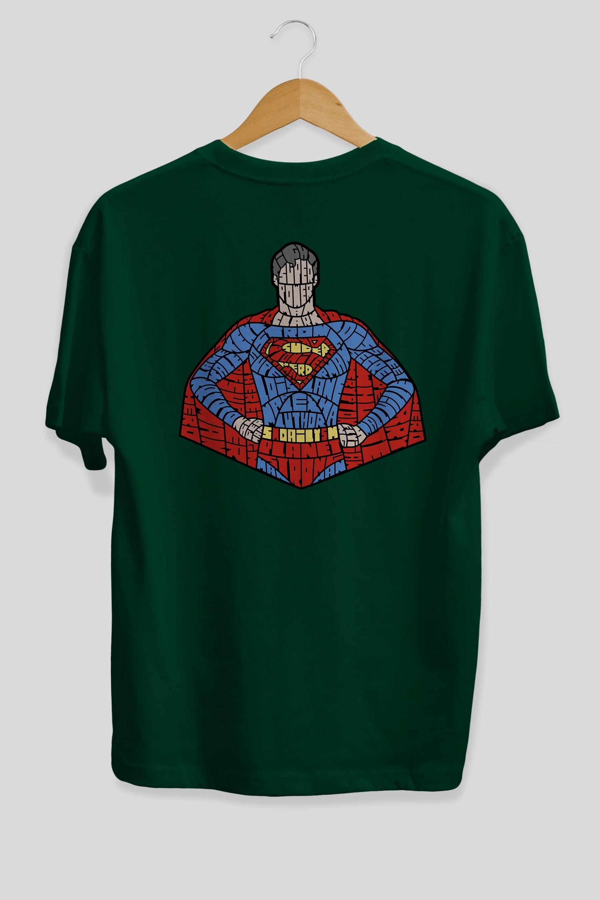 Kryptonian Arka Baskılı Oversize t-shirt %100 pamuk Erkek Kadın Unisex