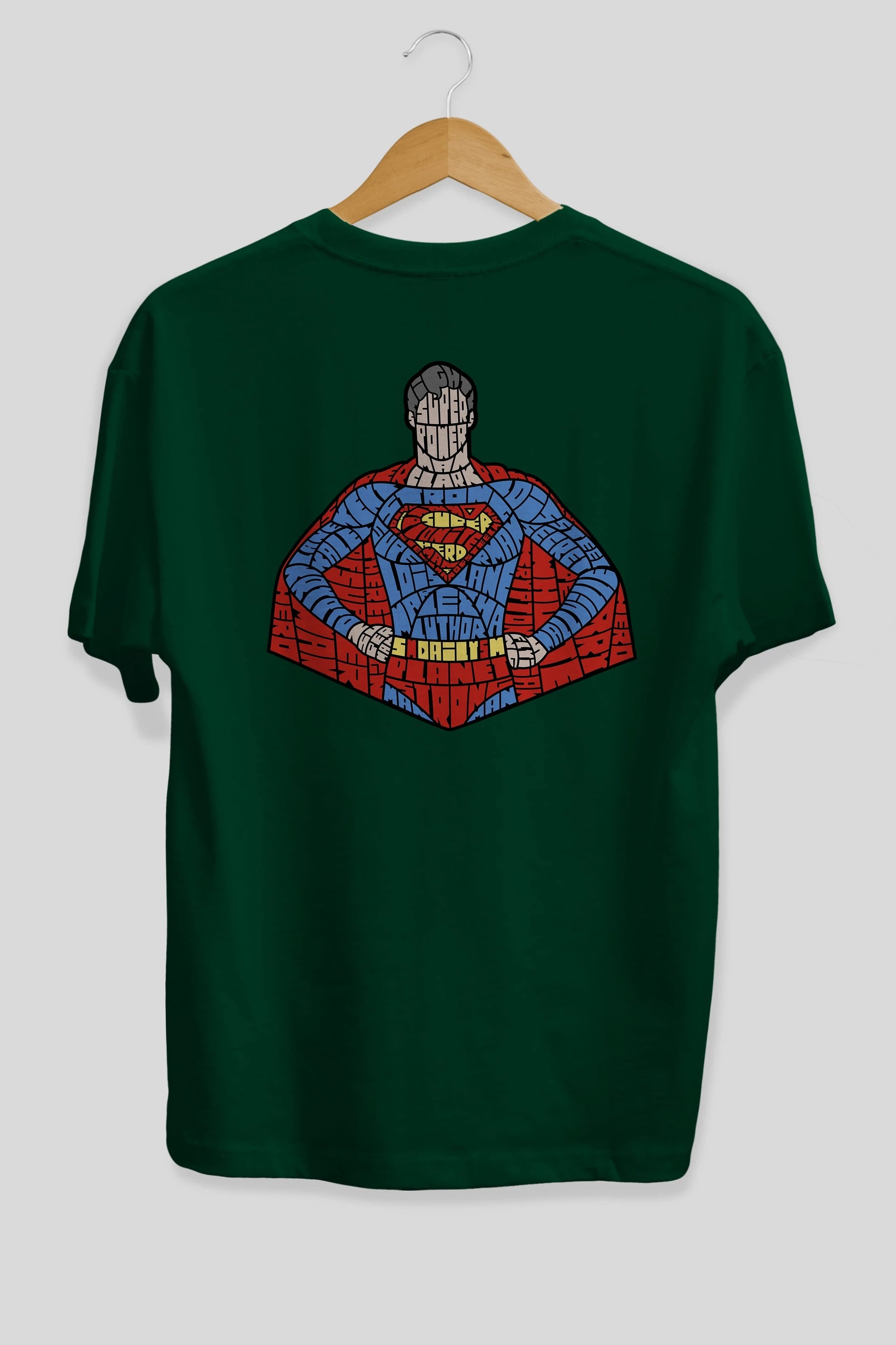 Kryptonian Arka Baskılı Oversize t-shirt %100 pamuk Erkek Kadın Unisex