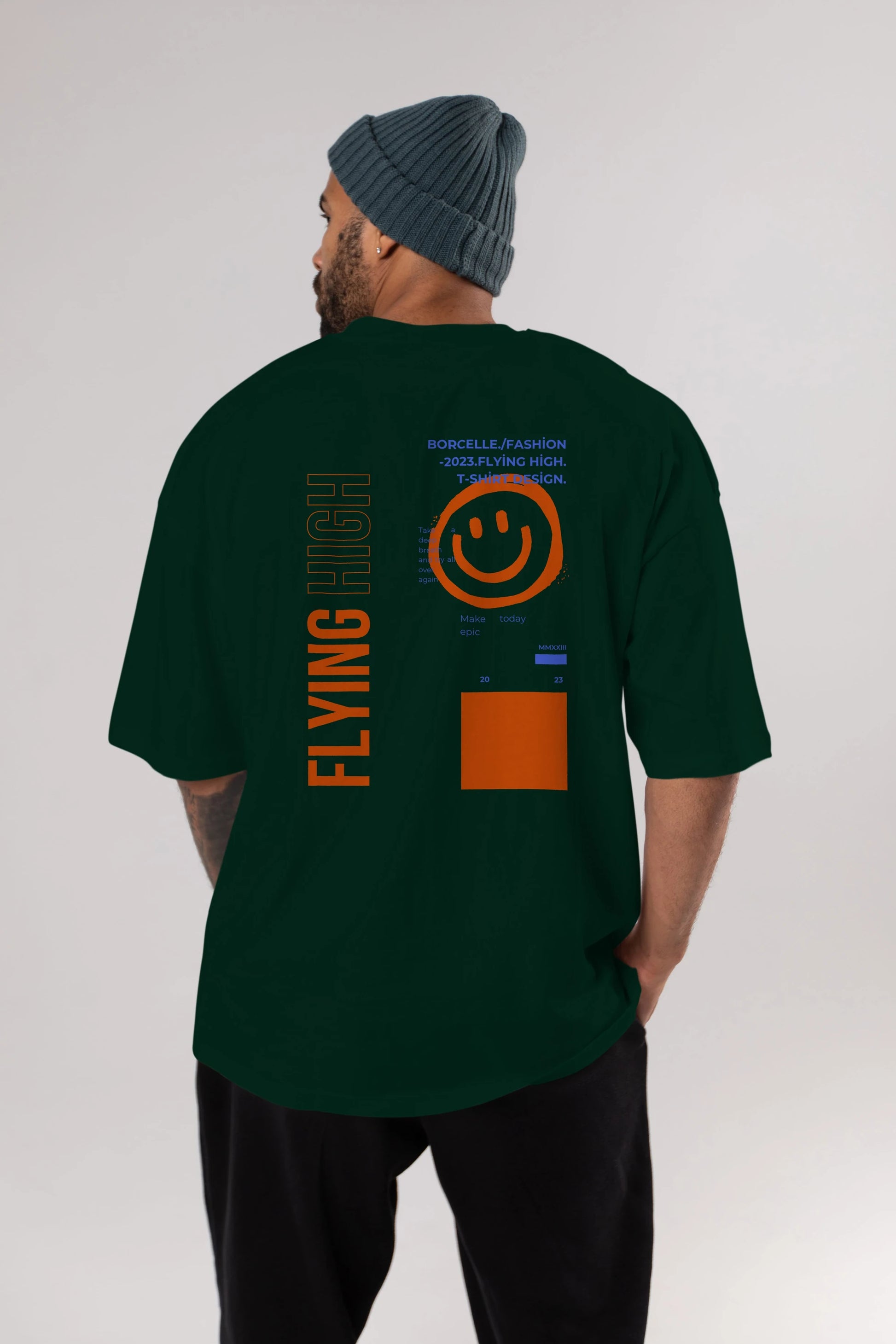 Flying High Yazılı Arka Baskılı Oversize t-shirt Erkek Kadın Unisex