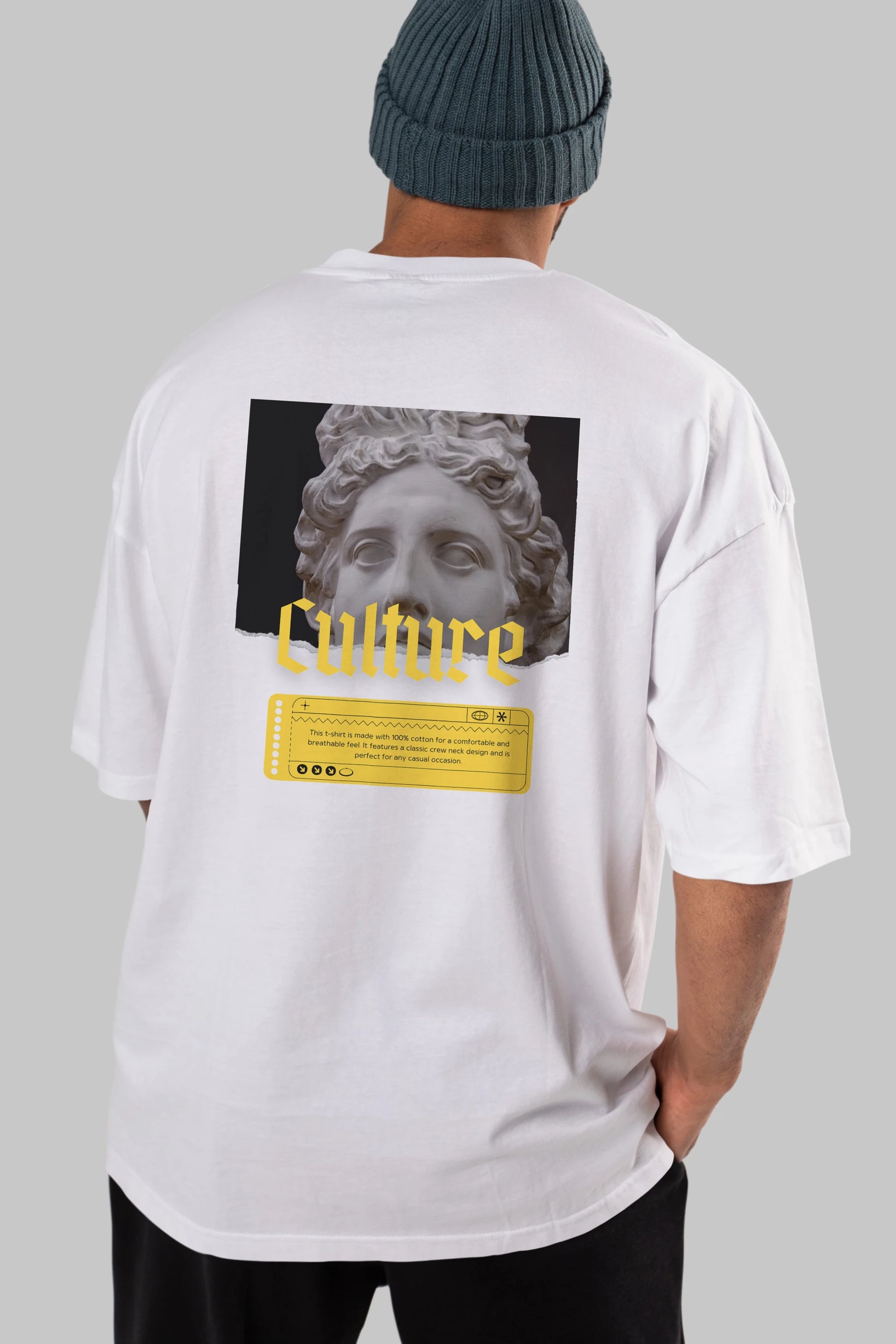 Culture Yazılı Arka Baskılı Oversize t-shirt Erkek Kadın Unisex