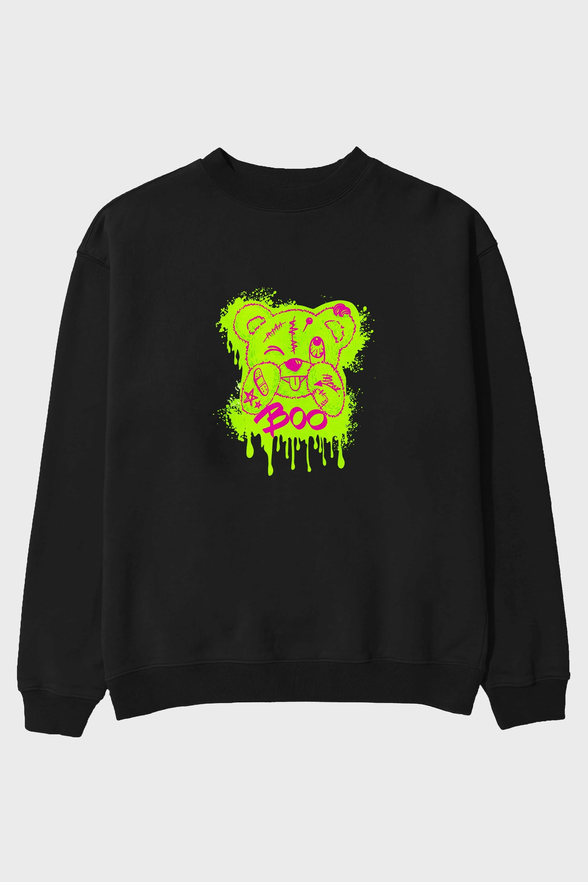 Boo  Bear Ön Baskılı Oversize Sweatshirt Erkek Kadın Unisex