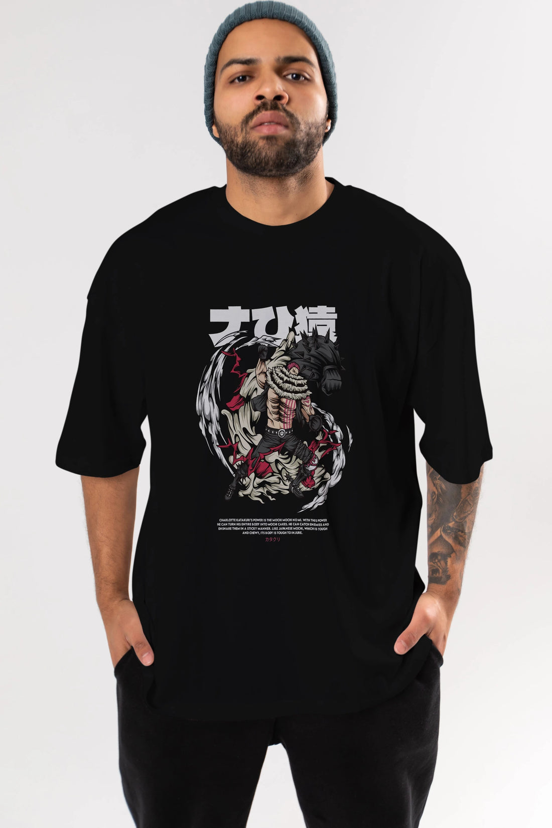 Katakuri Anime Ön Baskılı Oversize t-shirt %100 pamuk Erkek Kadın Unisex