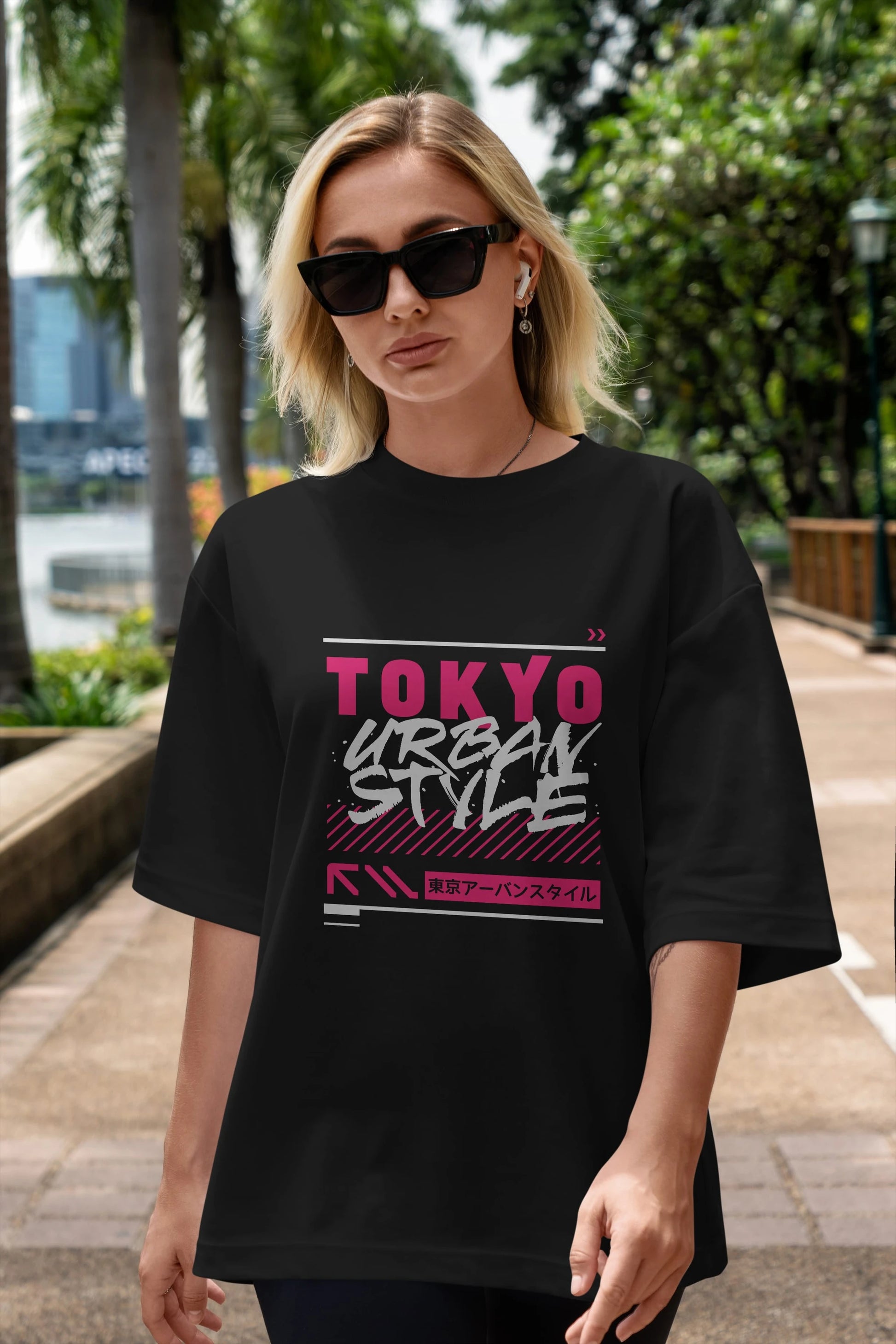 Tokyo Urban Style Ön Baskılı Oversize t-shirt Erkek Kadın Unisex