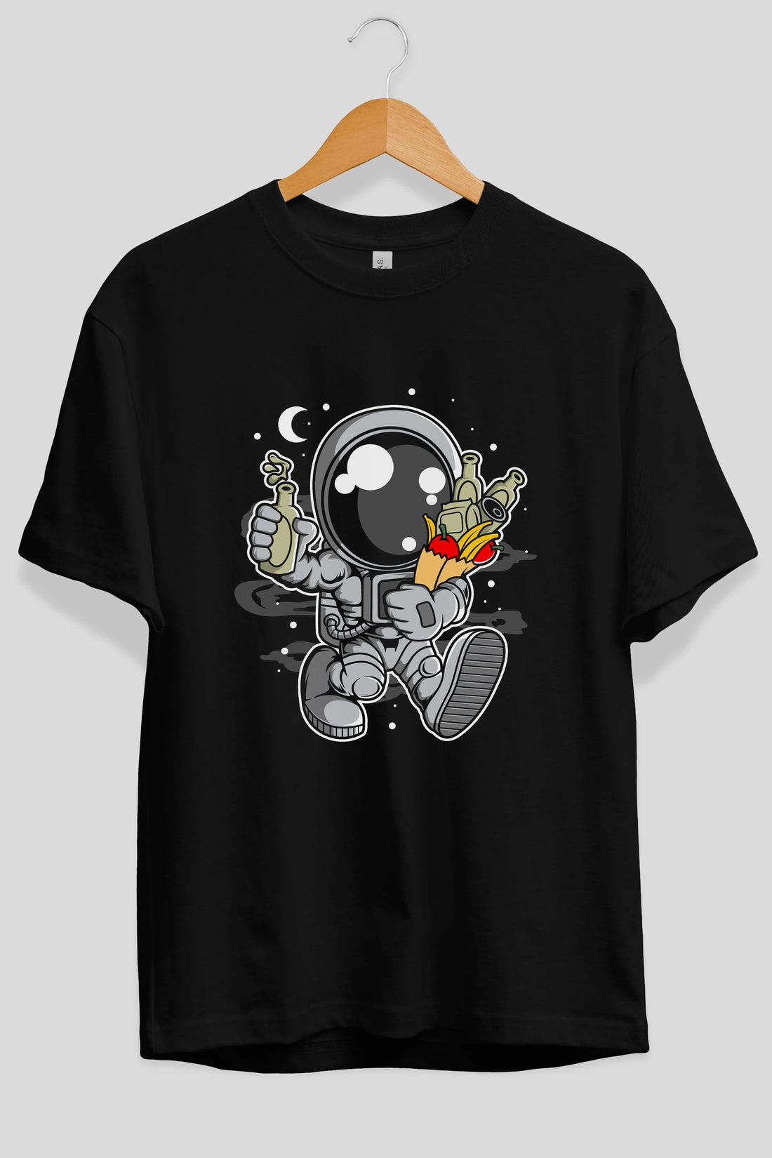 Astronaut Grochery Ön Baskılı Oversize t-shirt Erkek Kadın Unisex