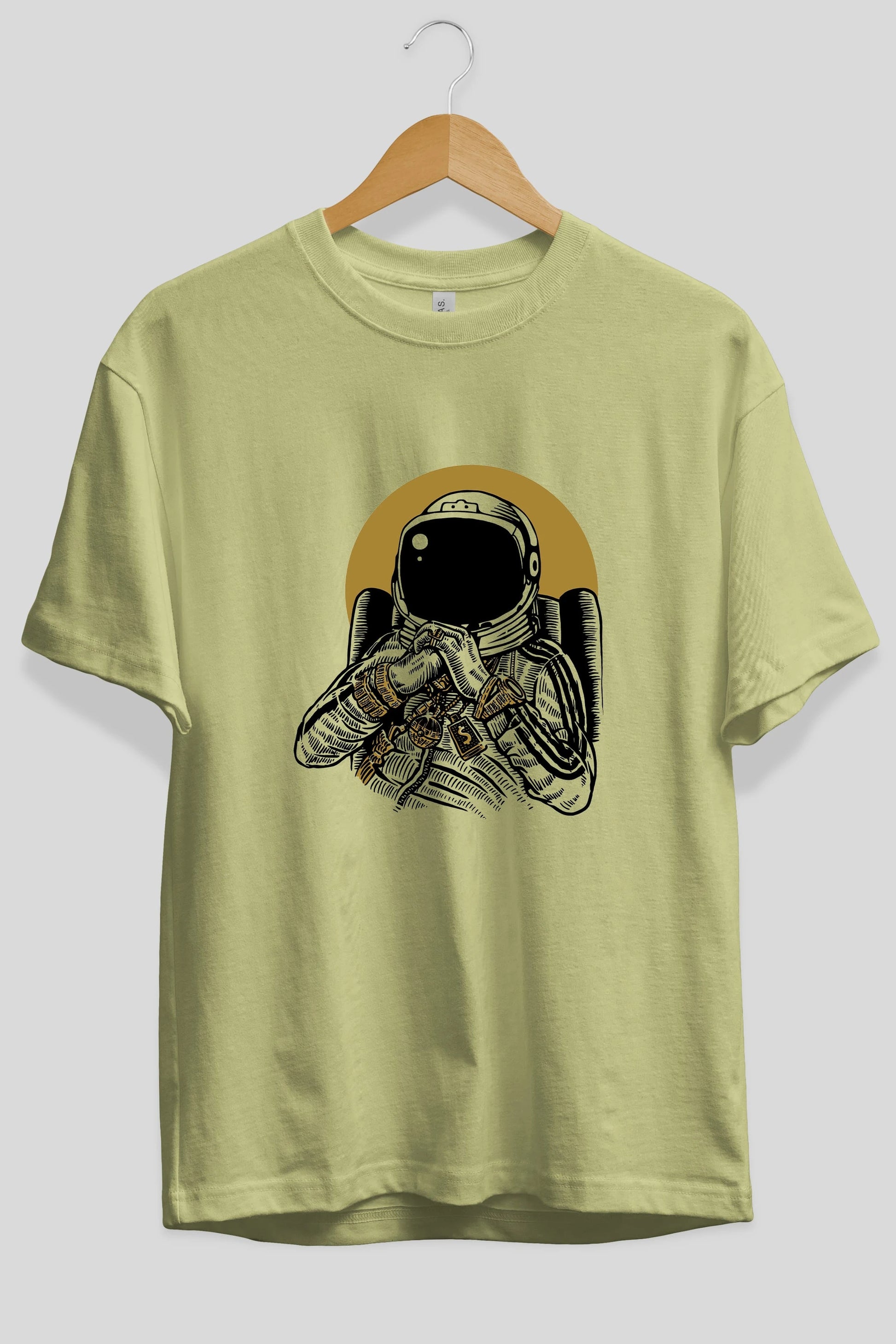 Space Dee Jay Ön Baskılı Oversize t-shirt Erkek Kadın Unisex %100 Pamuk tişort