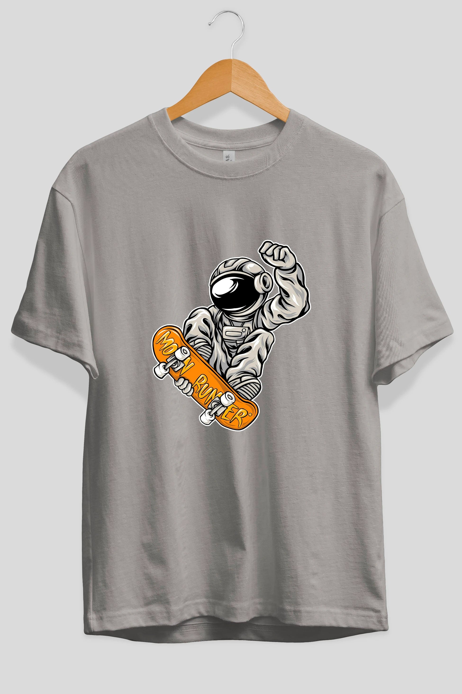 Moon Runner Ön Baskılı Oversize t-shirt Erkek Kadın Unisex