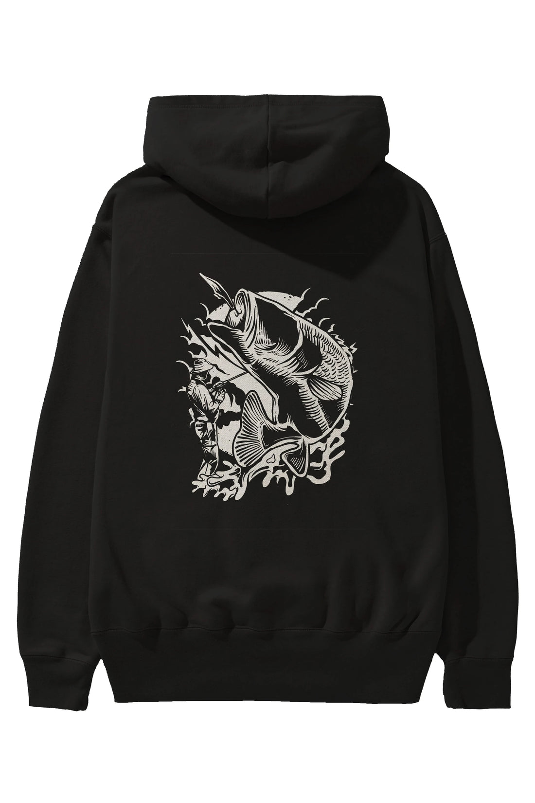 Fisherman Arka Baskılı Hoodie Oversize Kapüşonlu Sweatshirt Erkek Kadın Unisex