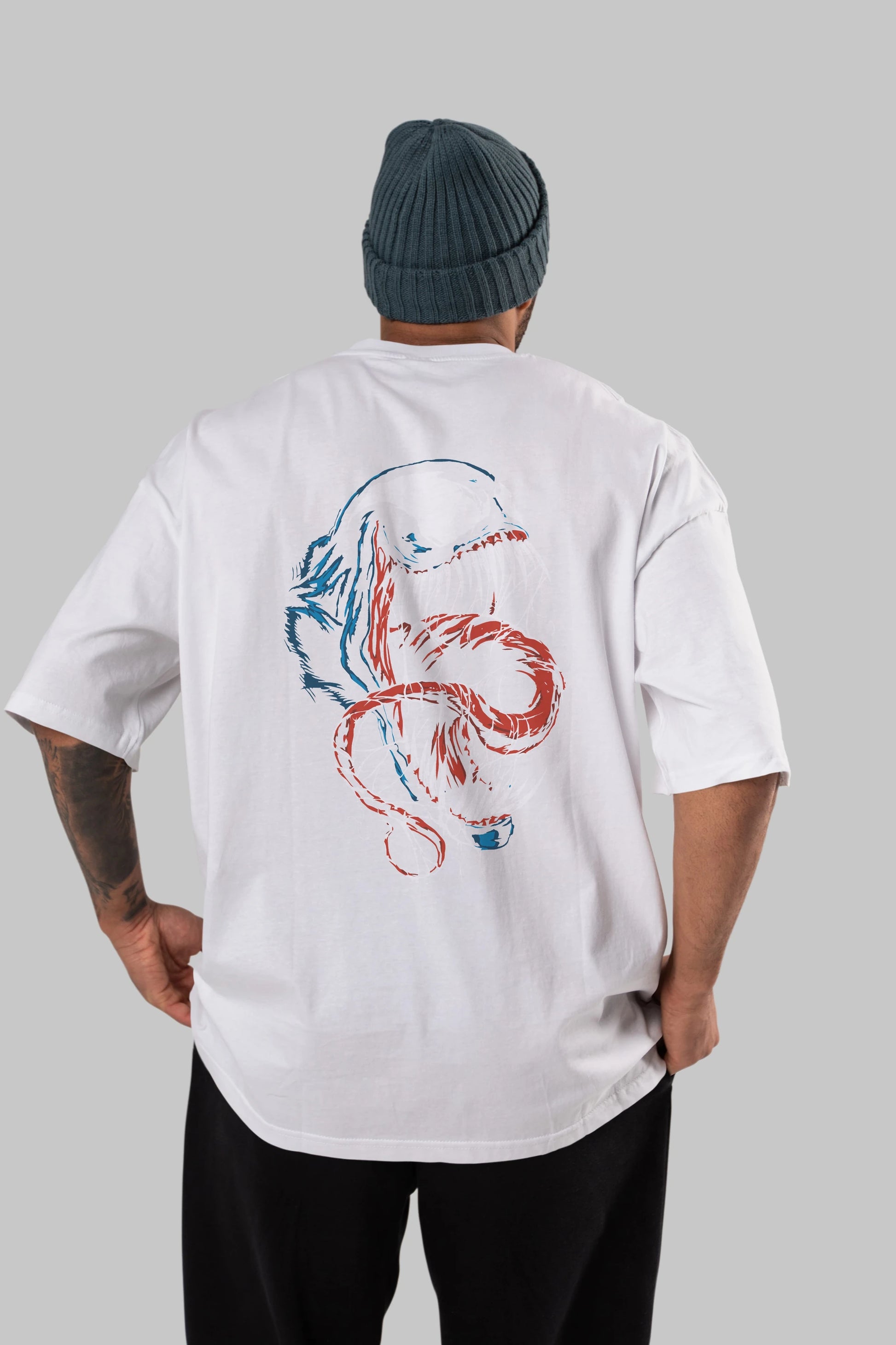 Venom (10) Arka Baskılı Oversize t-shirt Erkek Kadın Unisex %100 Pamuk Bisiklet Yaka tişort