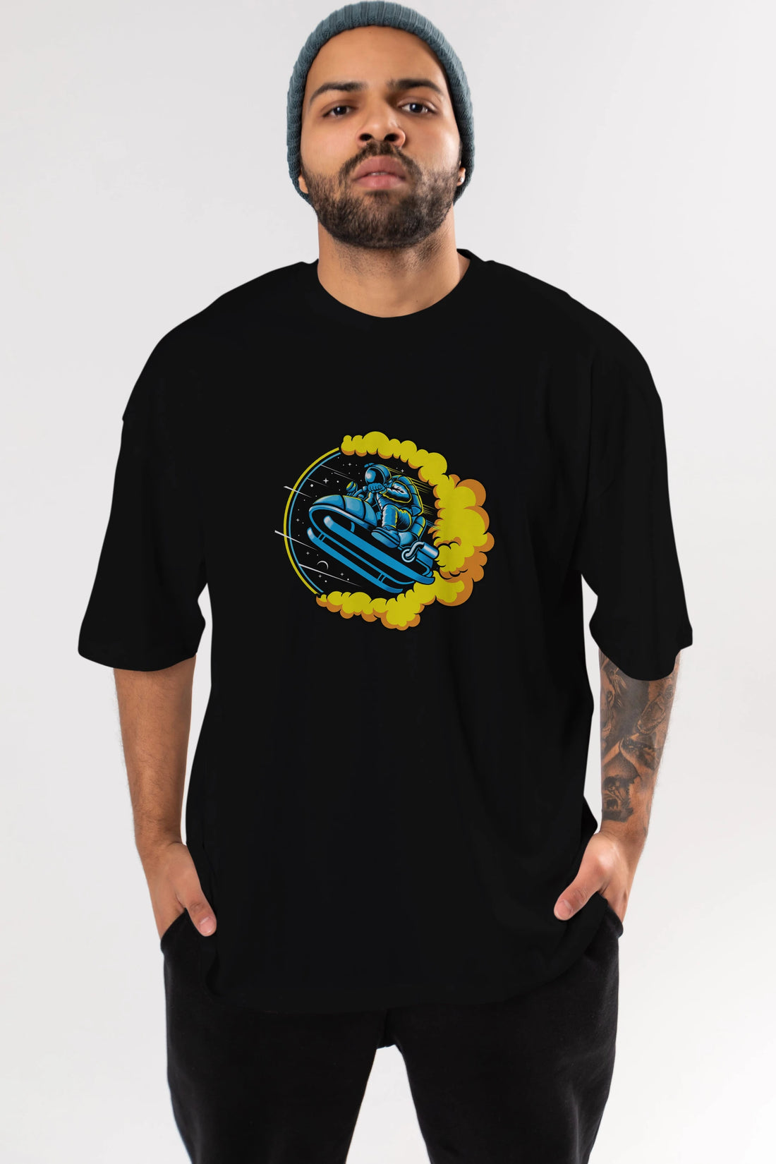 Astrojump with Snowmobile Ön Baskılı Oversize t-shirt Erkek Kadın Unisex