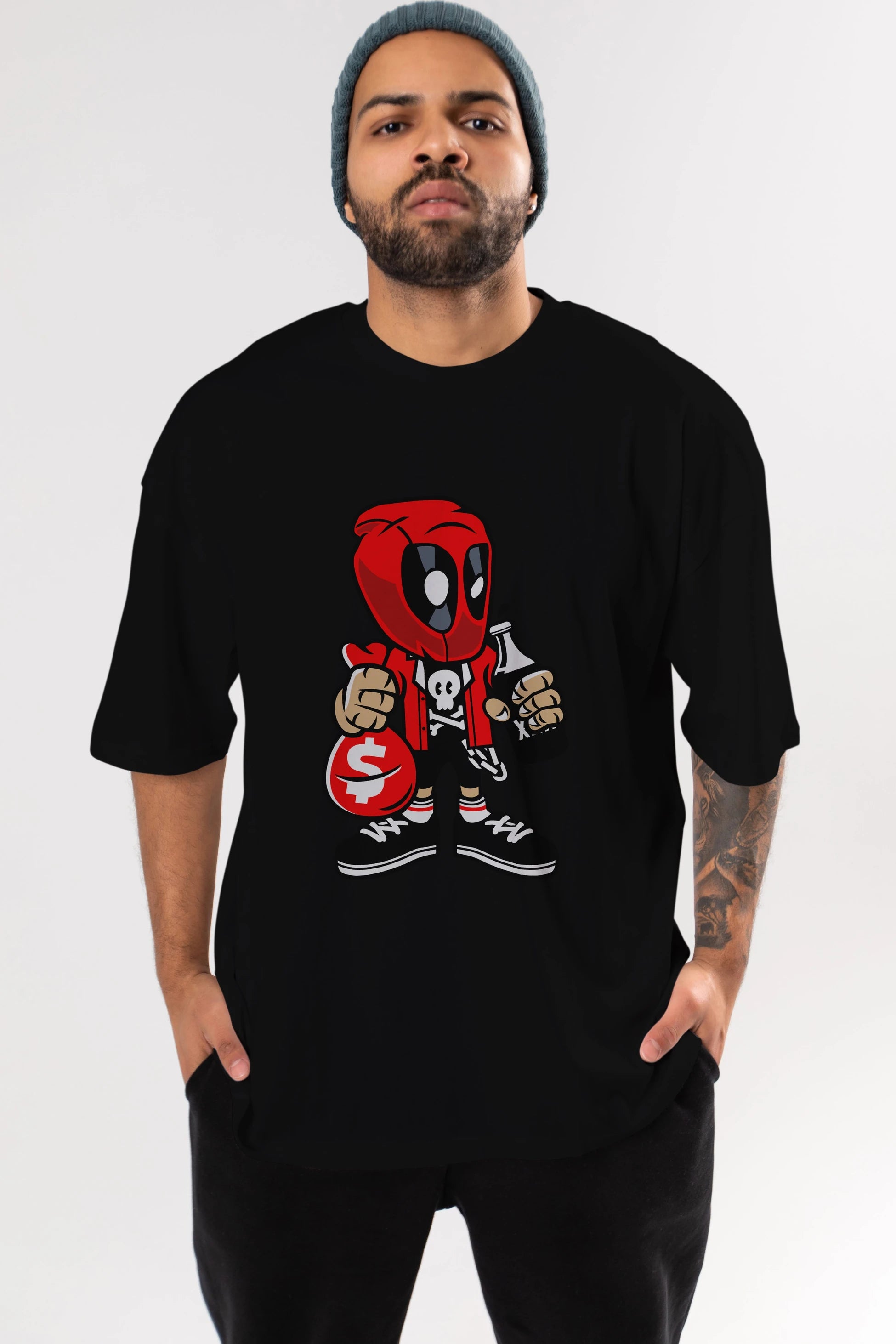 Deadpool (20) Ön Baskılı Oversize t-shirt Erkek Kadın Unisex %100 Pamuk Bisiklet Yaka tişort