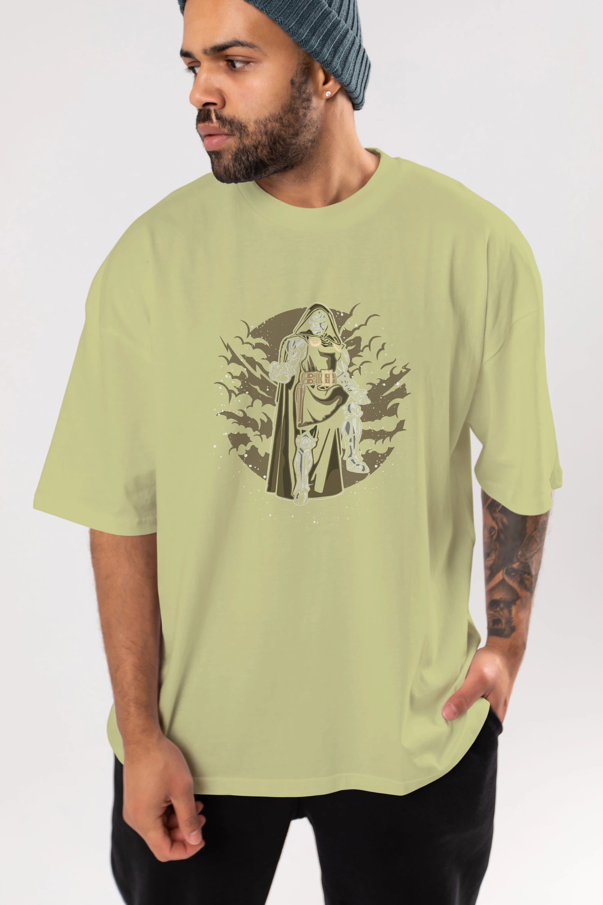 DOCTER DOOM Ön Baskılı Oversize t-shirt Erkek Kadın Unisex %100 Pamuk tişort