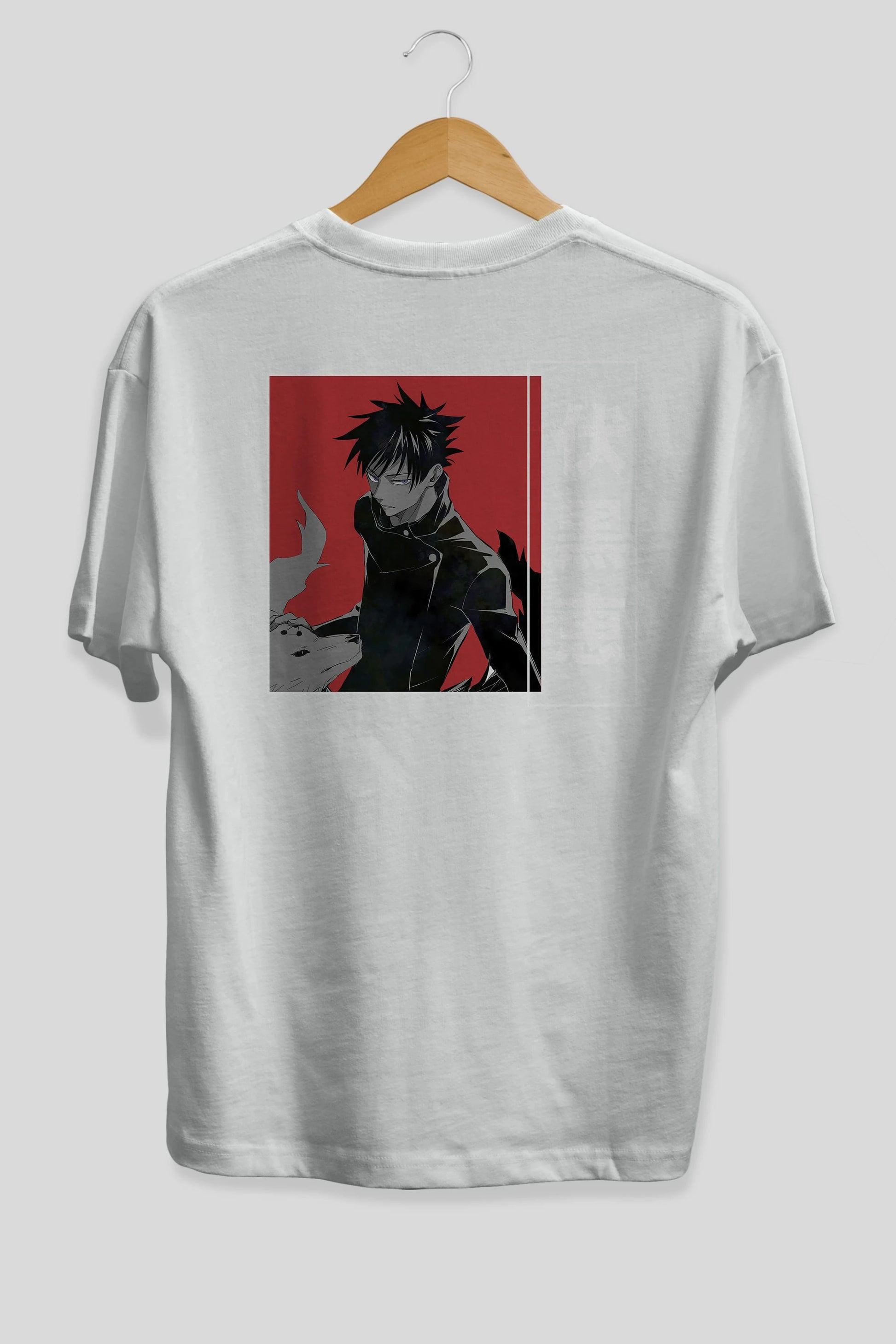 Megumi Fushiguro Anime Arka Baskılı Oversize t-shirt Erkek Kadın Unisex