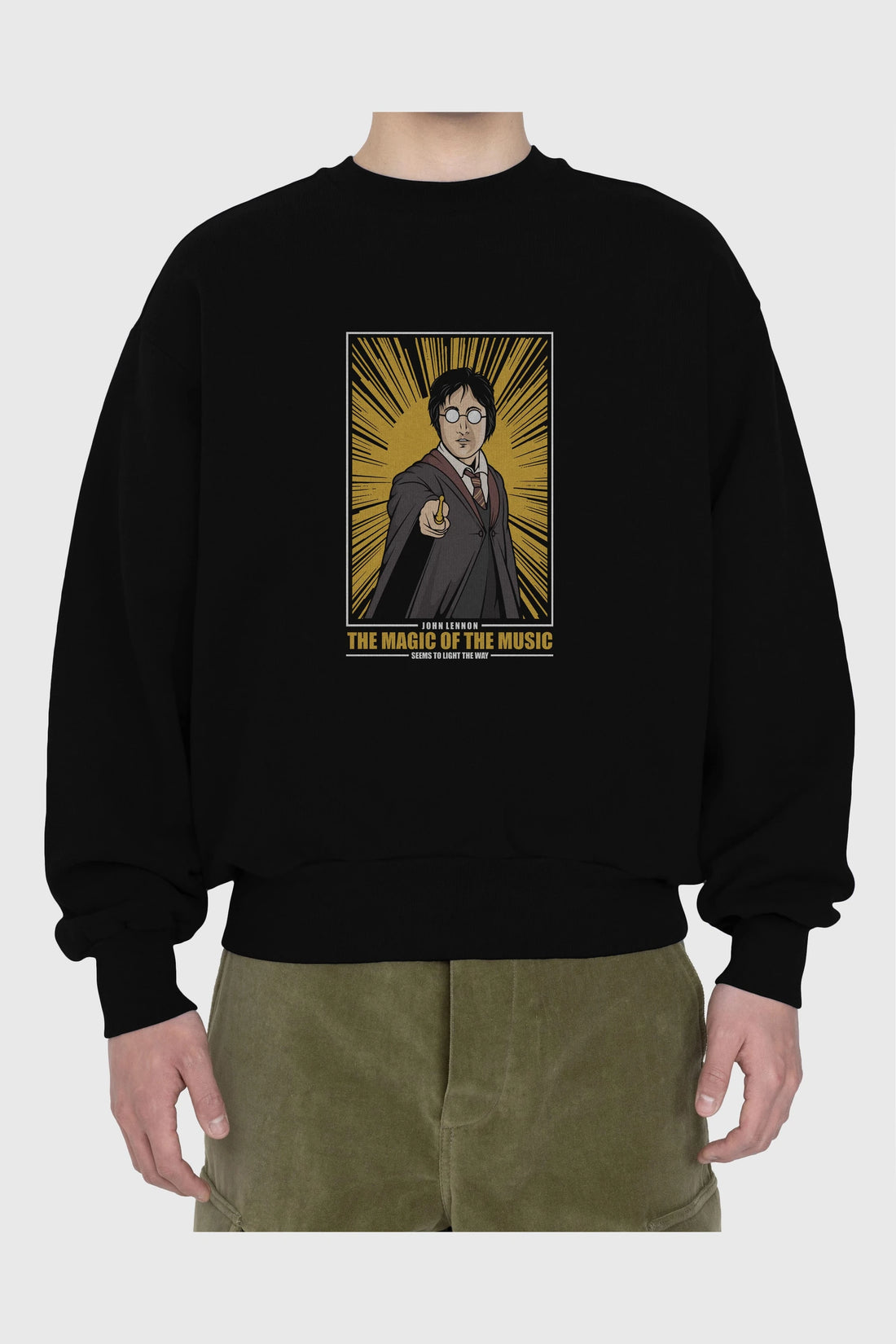 John Potter Ön Baskılı Oversize Sweatshirt Erkek Kadın Unisex