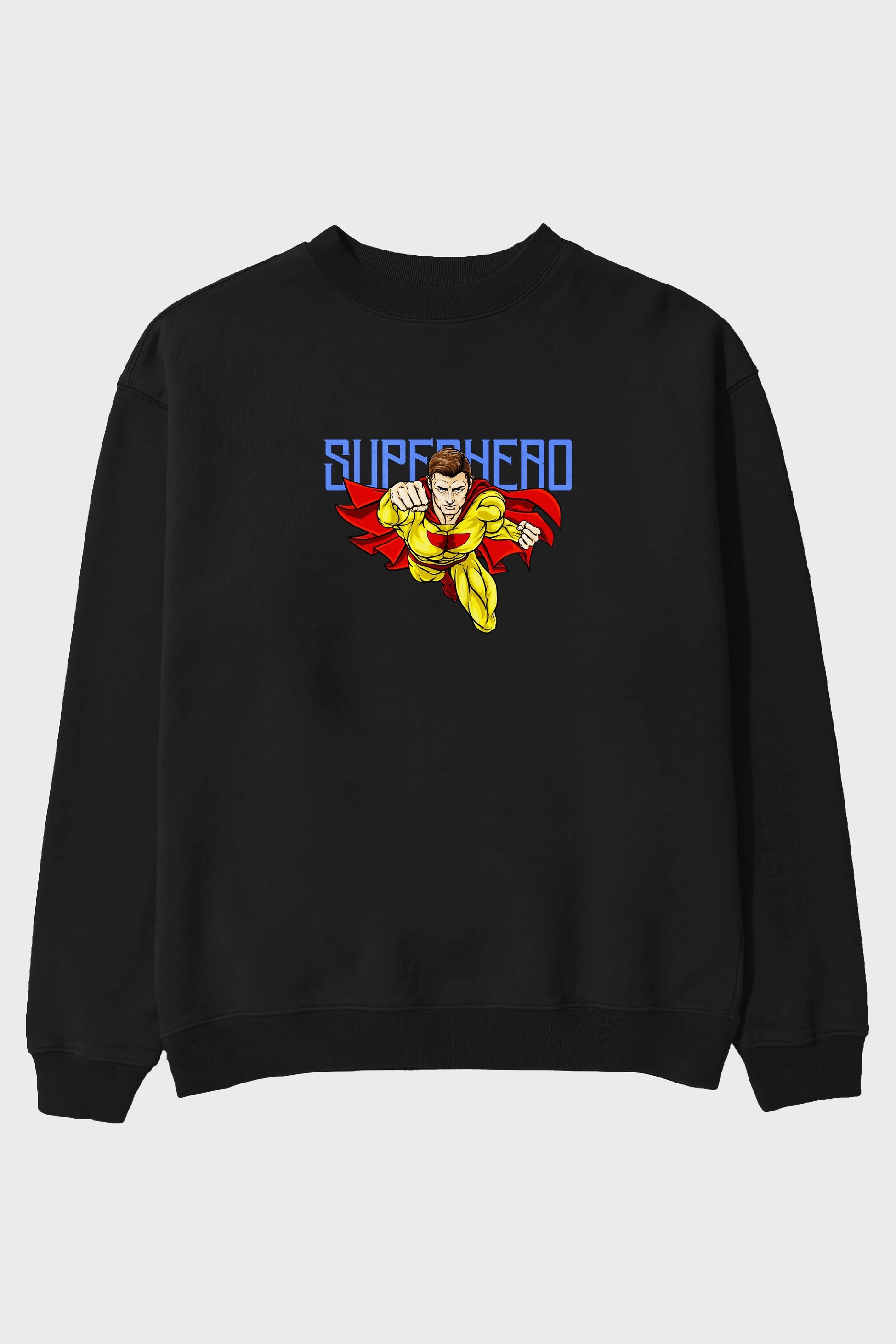 Super Hero Ön Baskılı Oversize Sweatshirt Erkek Kadın Unisex