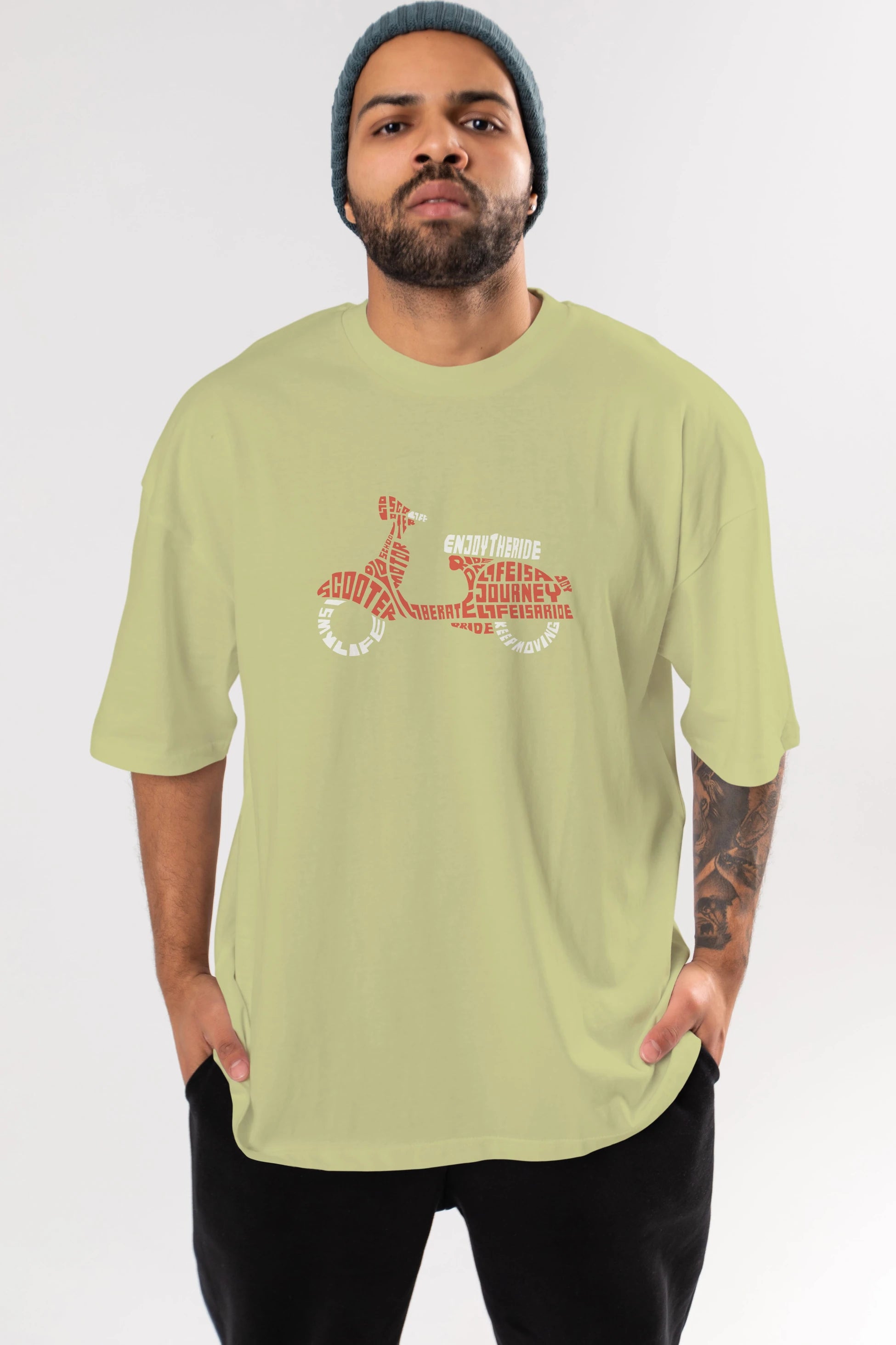 Enjoy The Ride Ön Baskılı Oversize t-shirt %100 pamuk Erkek Kadın Unisex