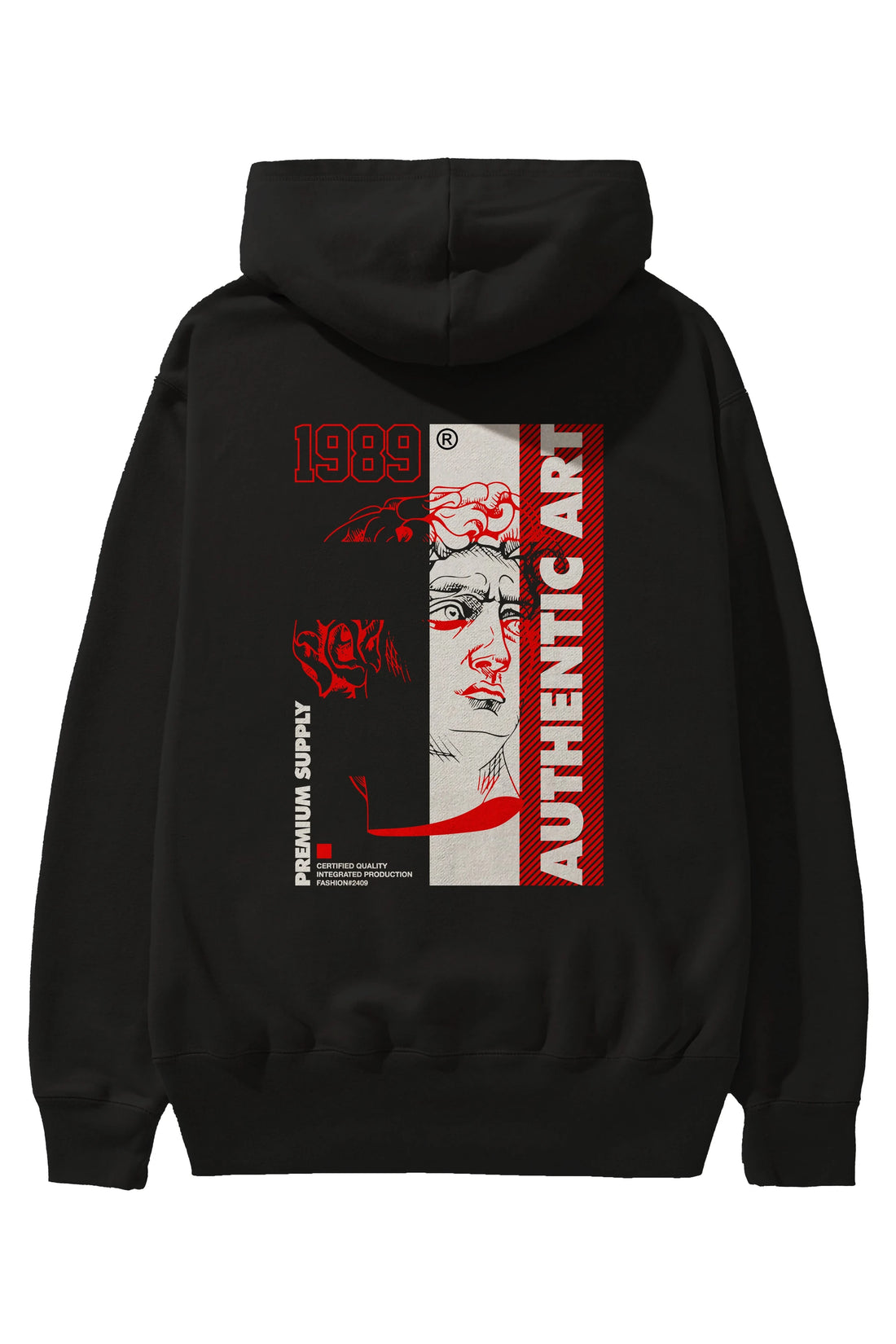 Authentic Art Arka Baskılı Hoodie Oversize Kapüşonlu Sweatshirt Erkek Kadın Unisex