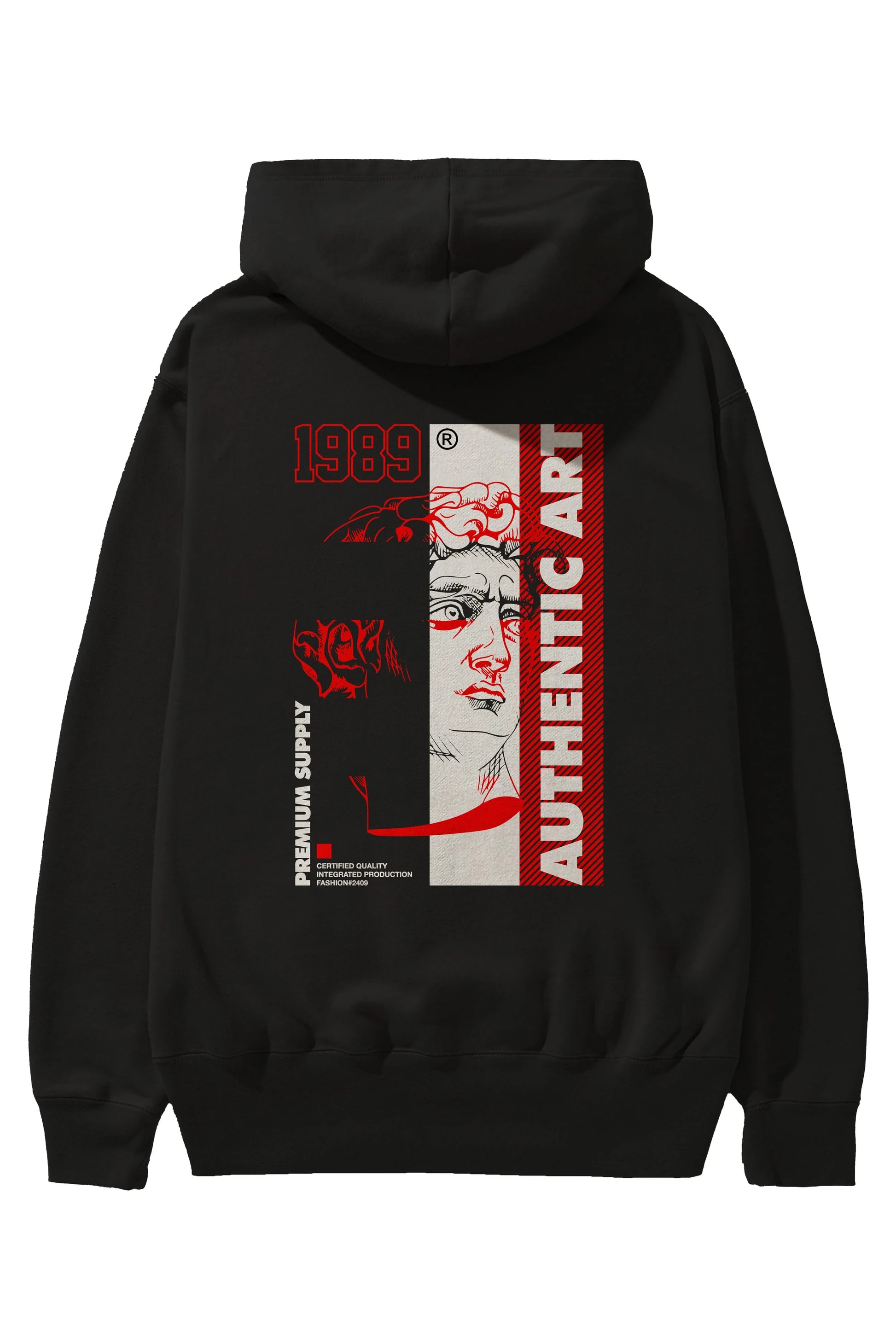 Authentic Art Arka Baskılı Hoodie Oversize Kapüşonlu Sweatshirt Erkek Kadın Unisex