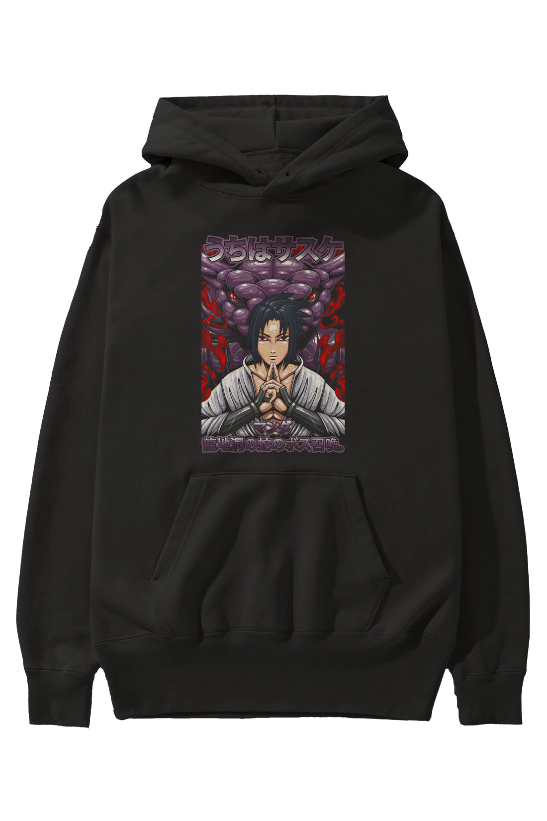 NARUTO SASUKE UCHIHA Anime Ön Baskılı Hoodie Oversize Kapüşonlu Sweatshirt Erkek Kadın Unisex