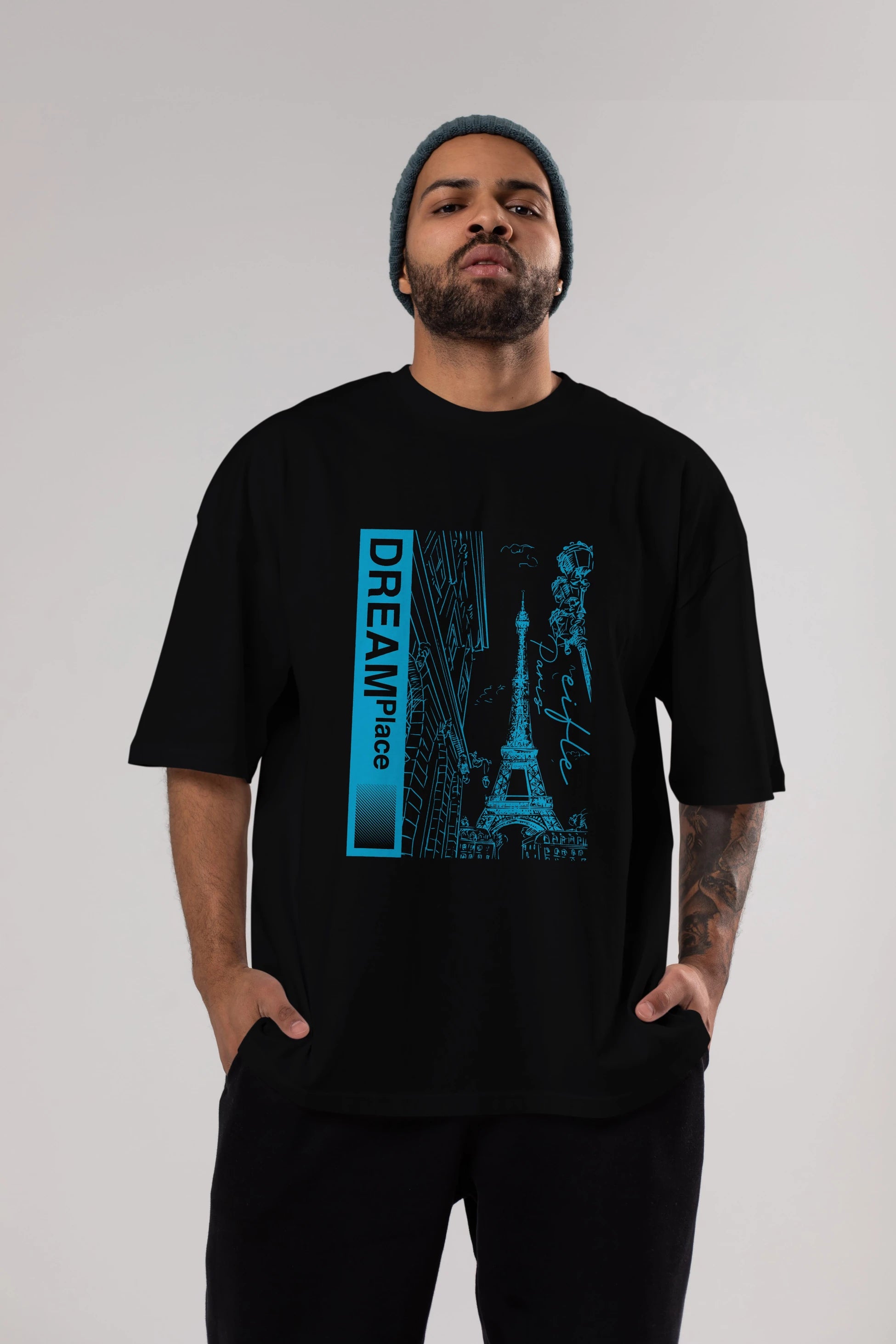 Dream Place Ön Baskılı Oversize t-shirt Erkek Kadın Unisex