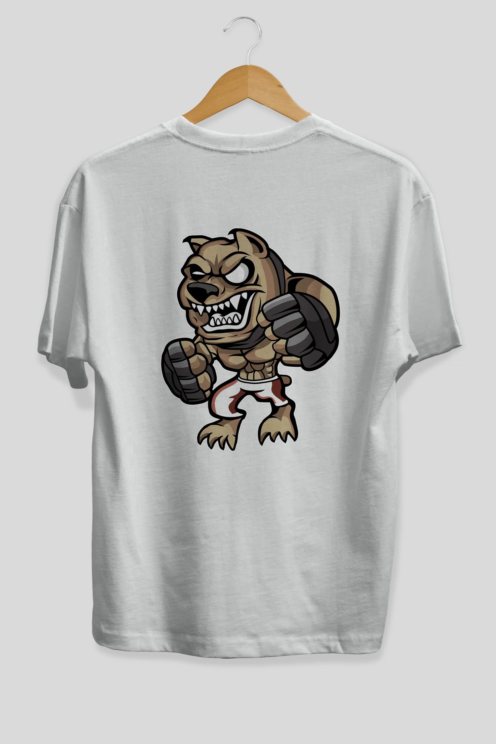 MMA Dog Arka Baskılı Oversize t-shirt Erkek Kadın Unisex %100 Pamuk tişort