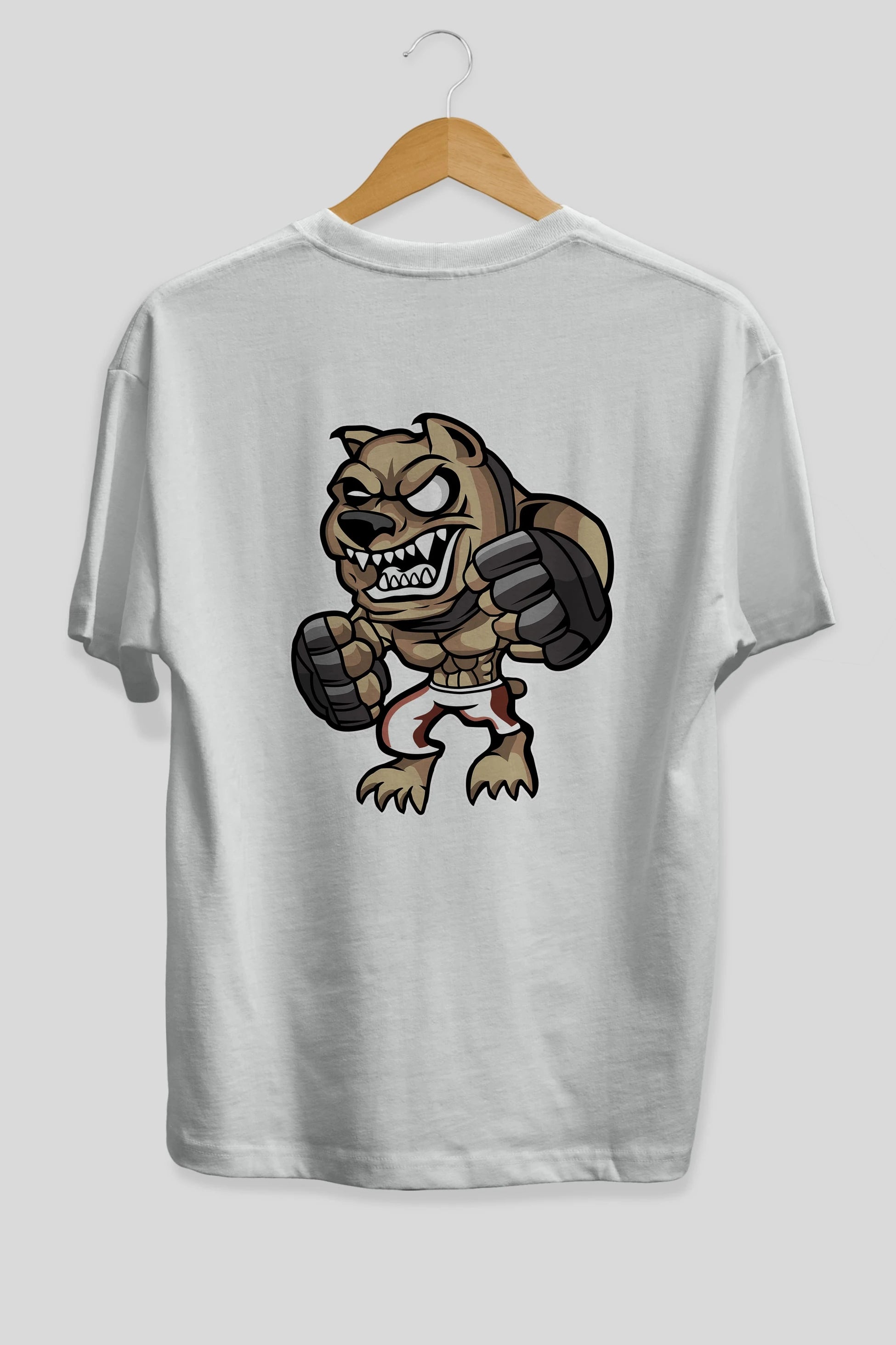 MMA Dog Arka Baskılı Oversize t-shirt Erkek Kadın Unisex %100 Pamuk tişort