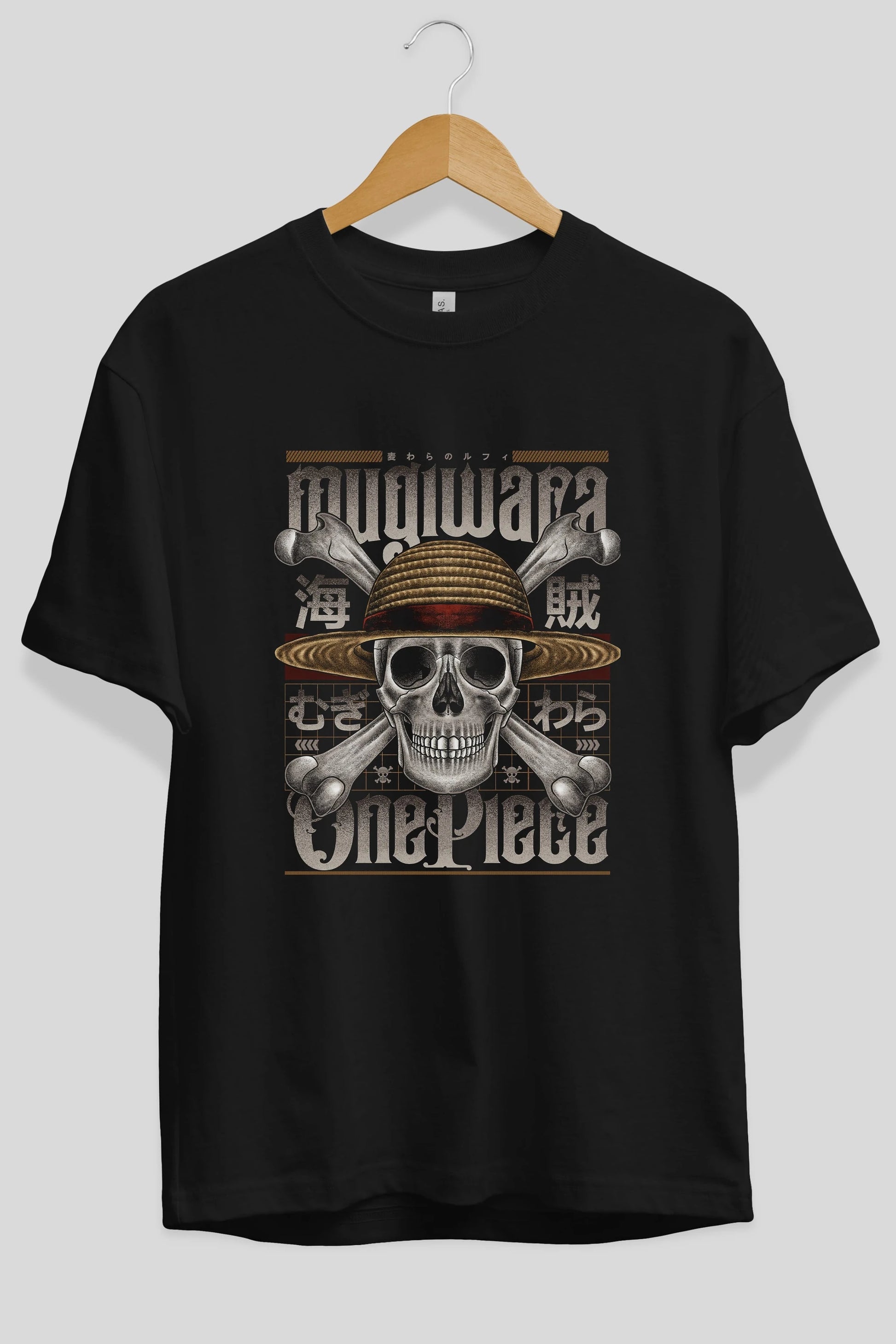 ONE PIECE (2) Anime Ön Baskılı Oversize t-shirt %100 pamuk Erkek Kadın Unisex