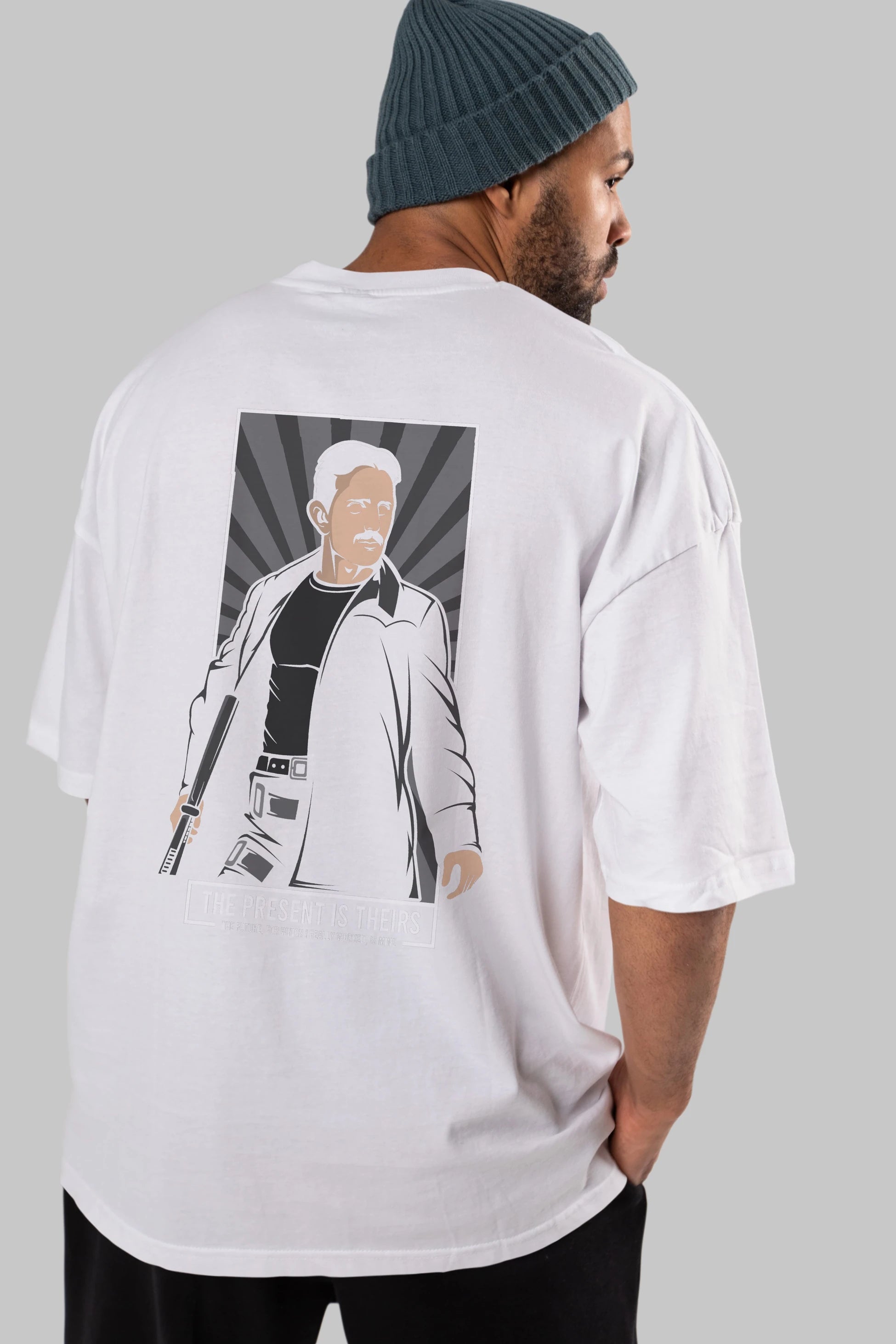 Tesla Matrix Arka Baskılı Oversize t-shirt Erkek Kadın Unisex %100 Pamuk tişort