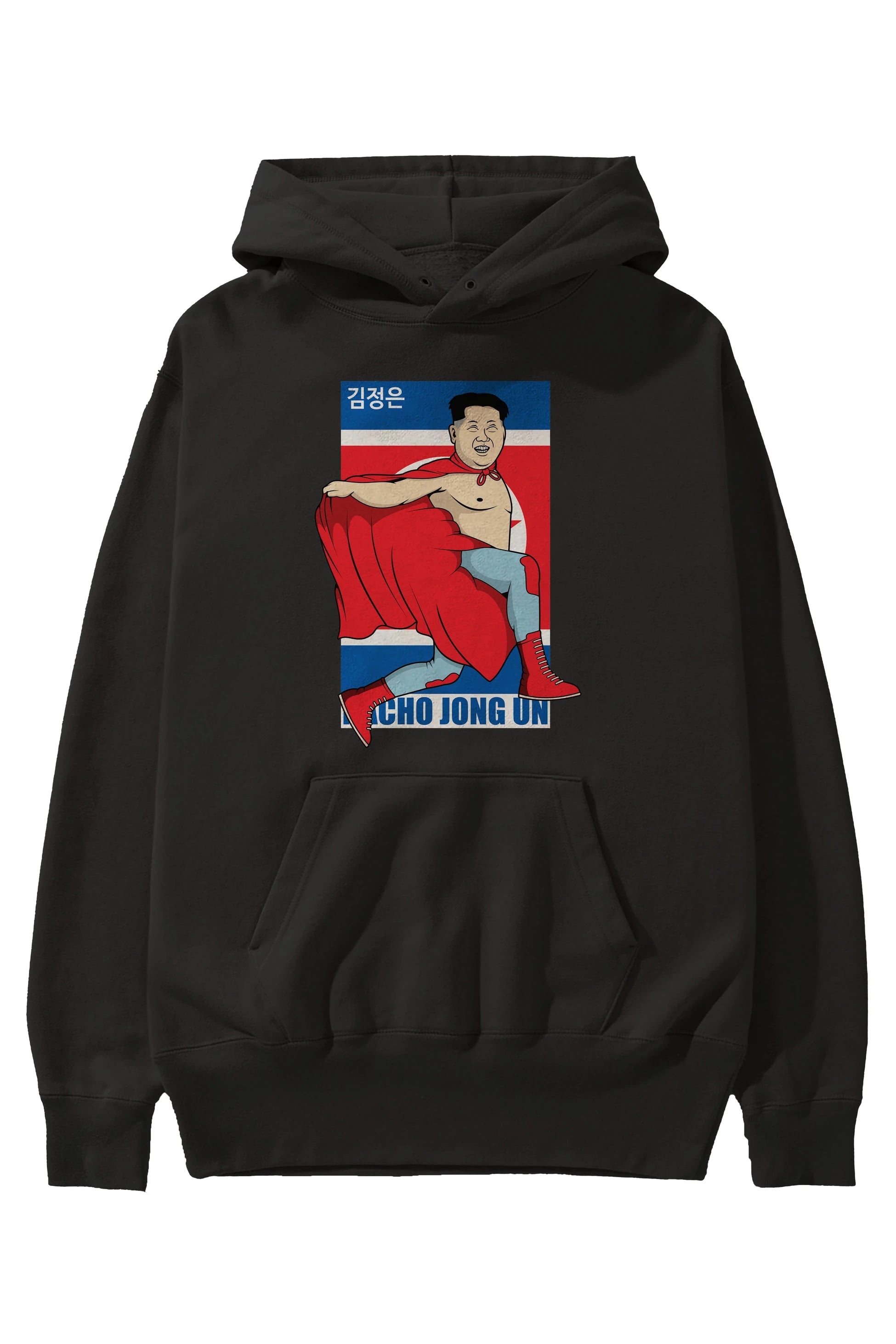 Nacho Libre Jong Un Ön Baskılı Hoodie Oversize Kapüşonlu Sweatshirt Erkek Kadın Unisex