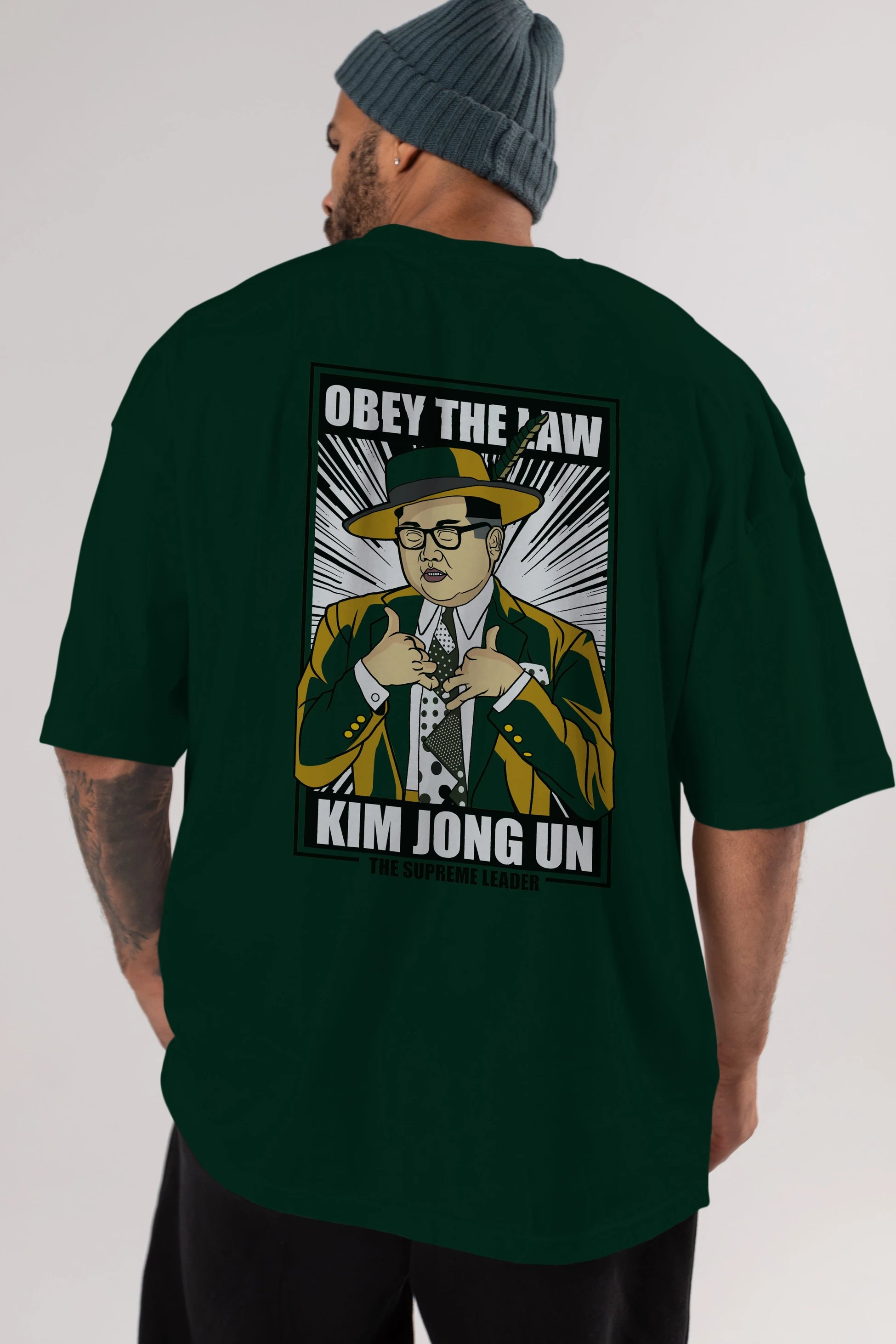 The Mask Jong Un Arka Baskılı Oversize t-shirt Erkek Kadın Unisex %100 Pamuk tişort