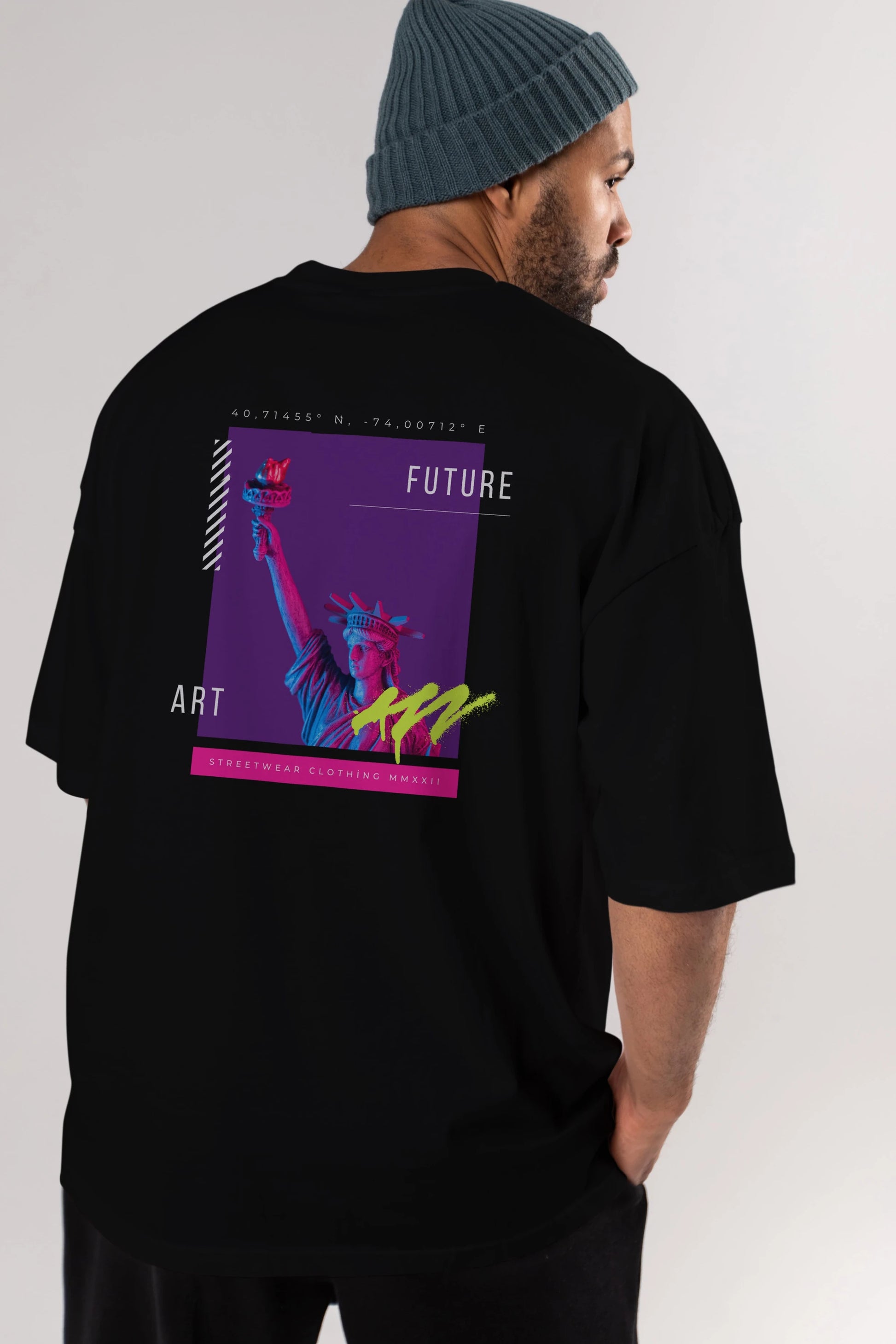Future Streetwear Arka Baskılı Oversize t-shirt Erkek Kadın Unisex