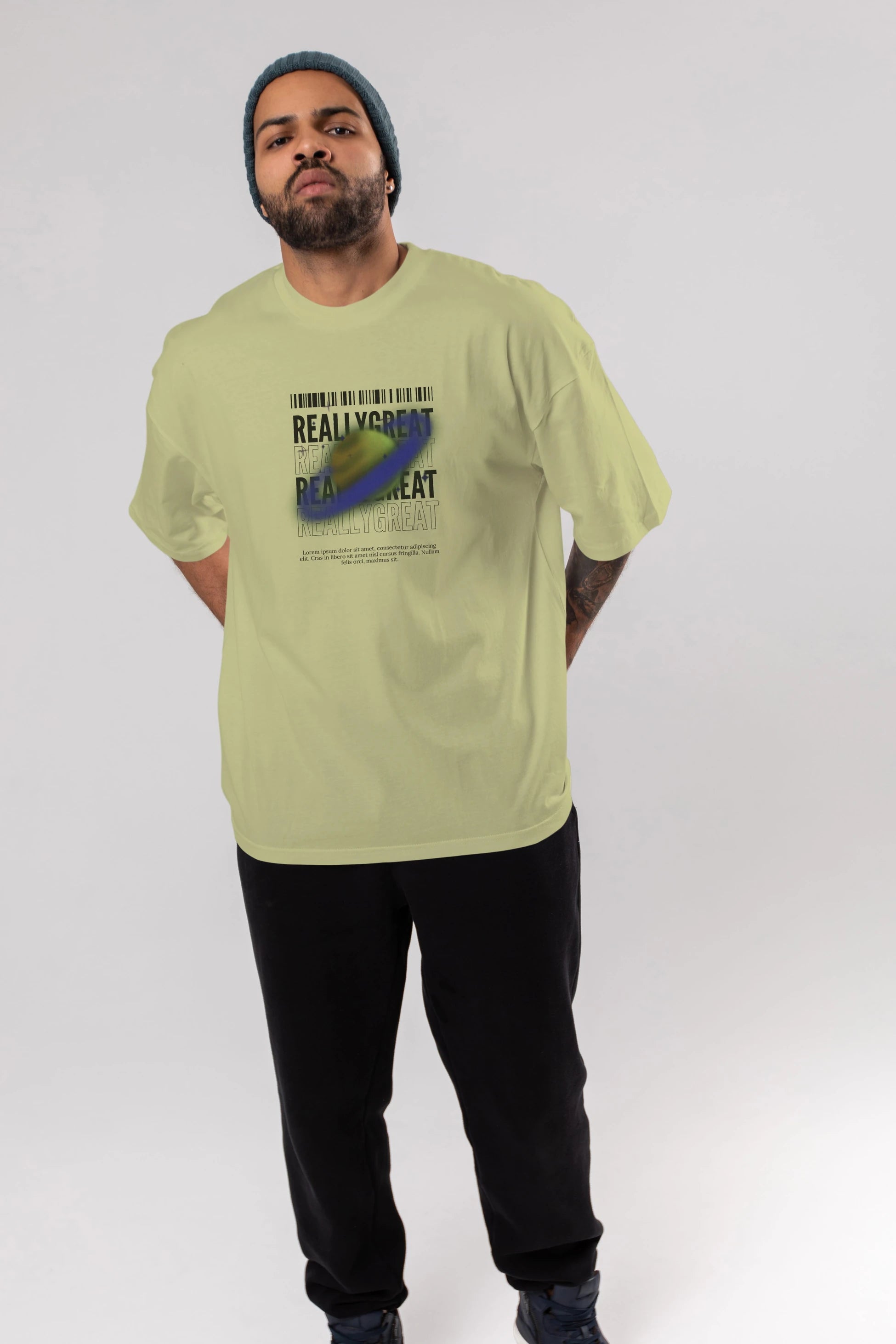 Really Great 2 Yazılı Ön Baskılı Oversize t-shirt Erkek Kadın Unisex