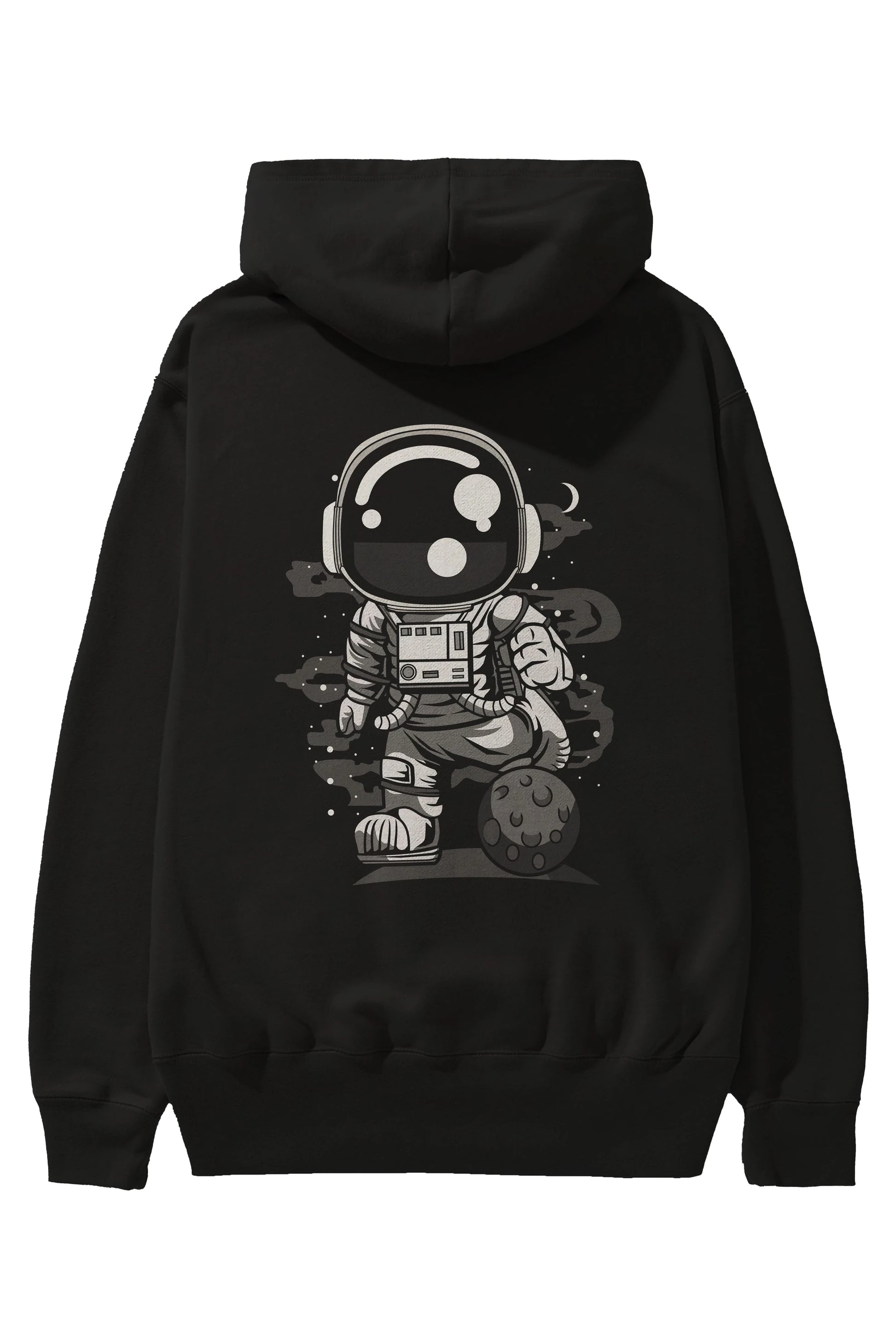 Astronaut Soccer Arka Baskılı Hoodie Oversize Kapüşonlu Sweatshirt Erkek Kadın Unisex