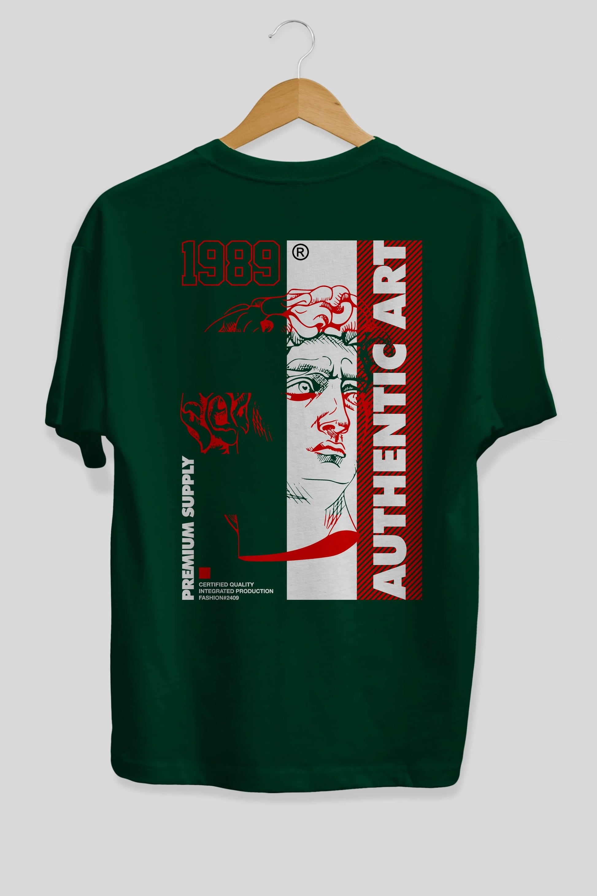 Authentic Art Arka Baskılı Oversize t-shirt Erkek Kadın Unisex