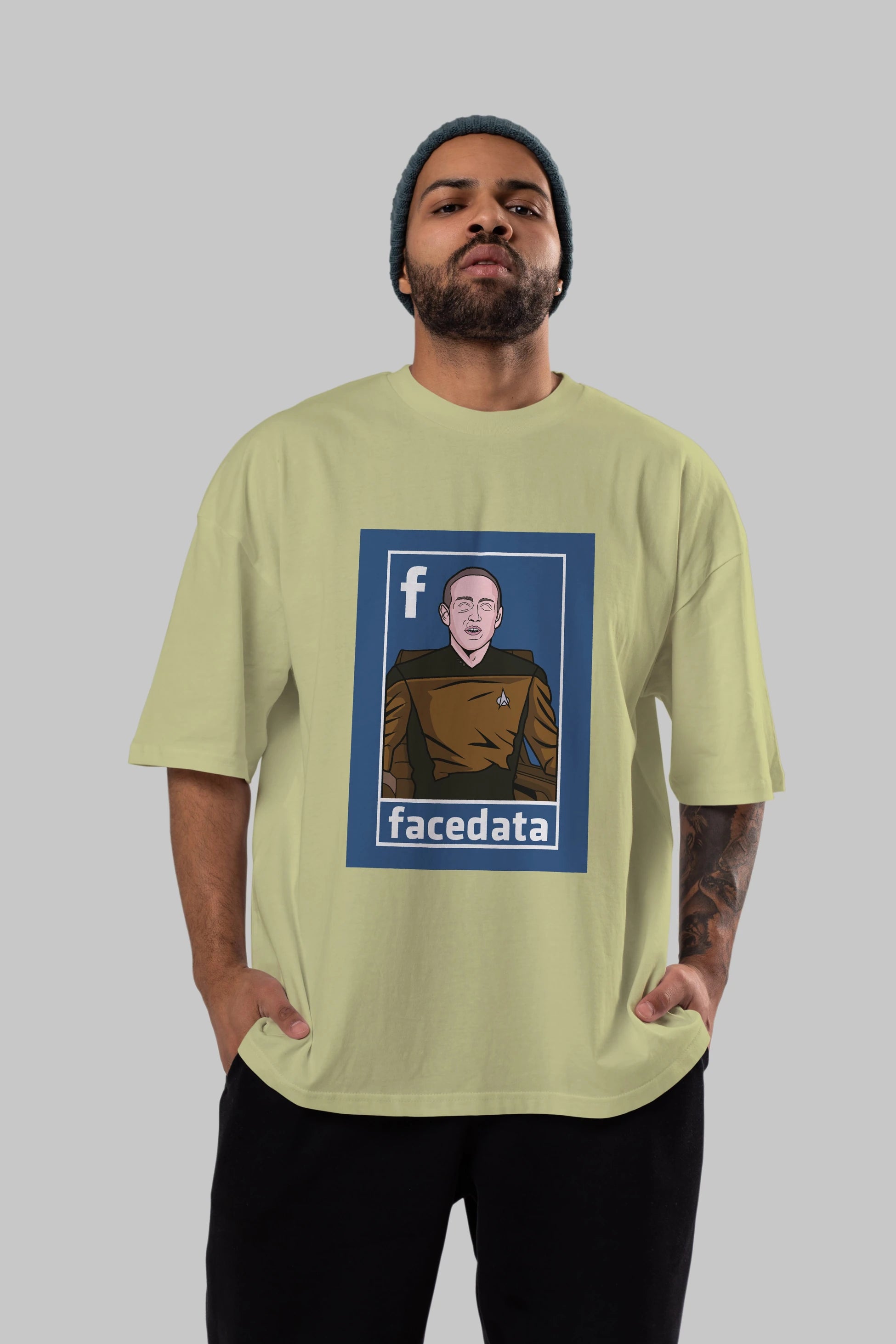 Zukerberg Data Ön Baskılı Oversize t-shirt Erkek Kadın Unisex %100 Pamuk tişort